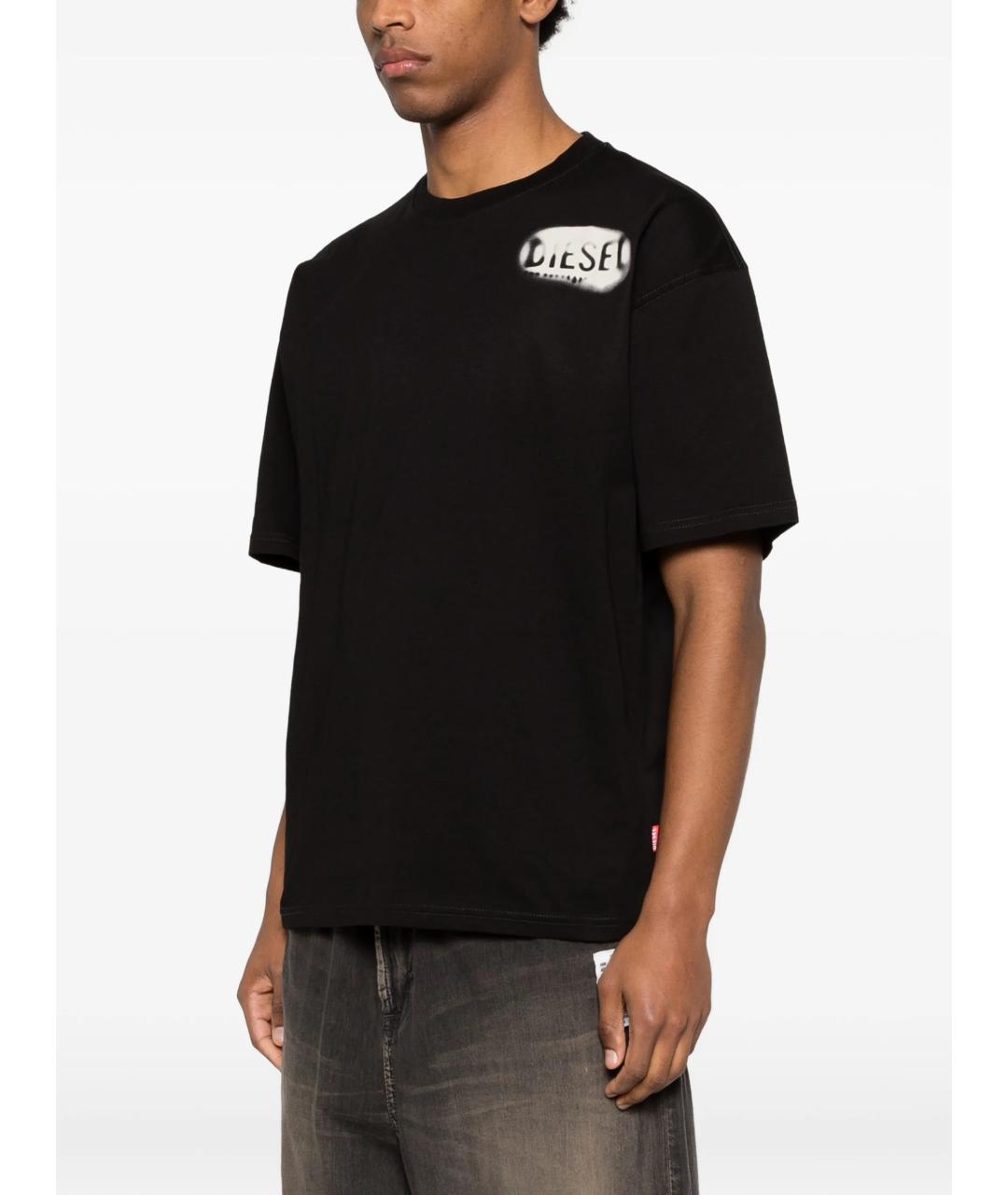 DIESEL Черная хлопковая футболка, фото 3