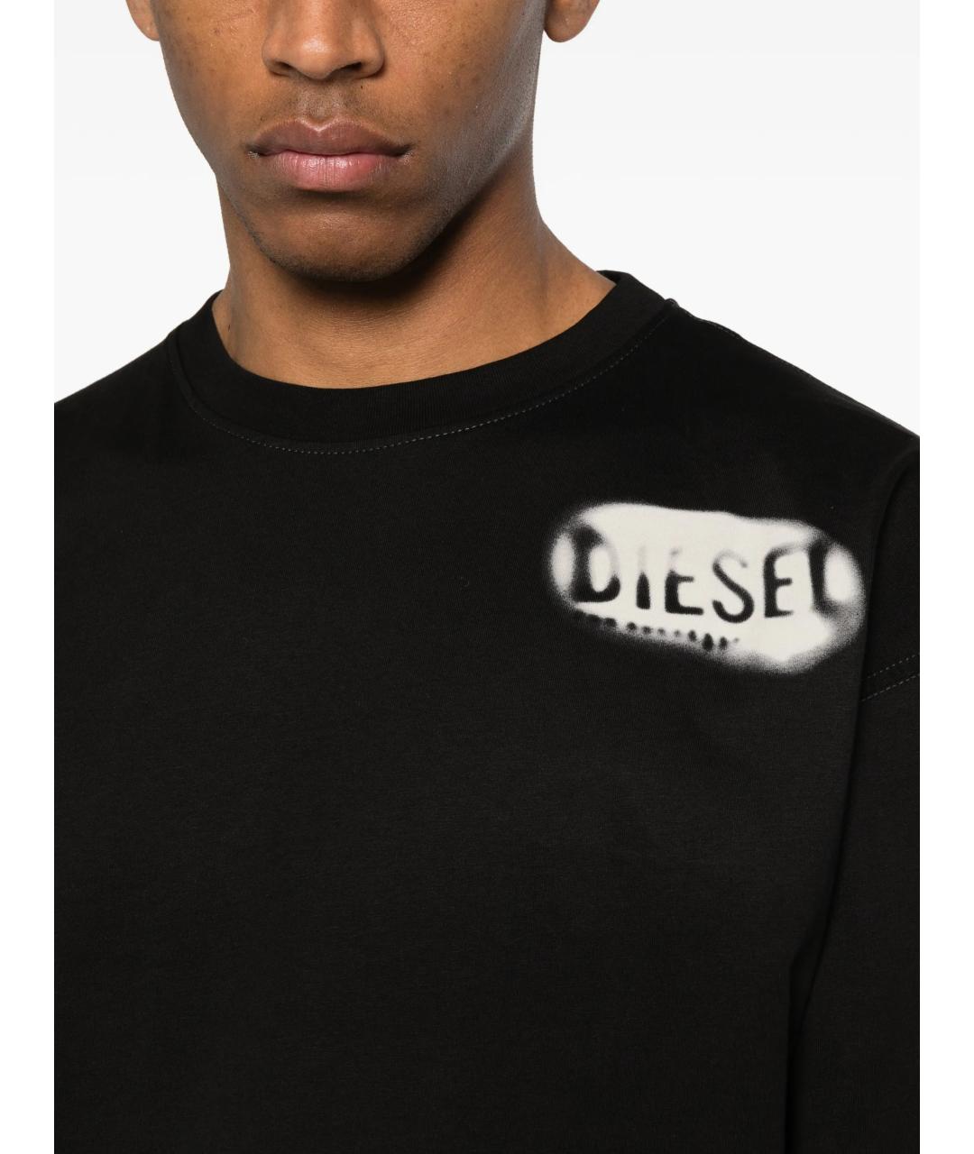 DIESEL Черная хлопковая футболка, фото 5