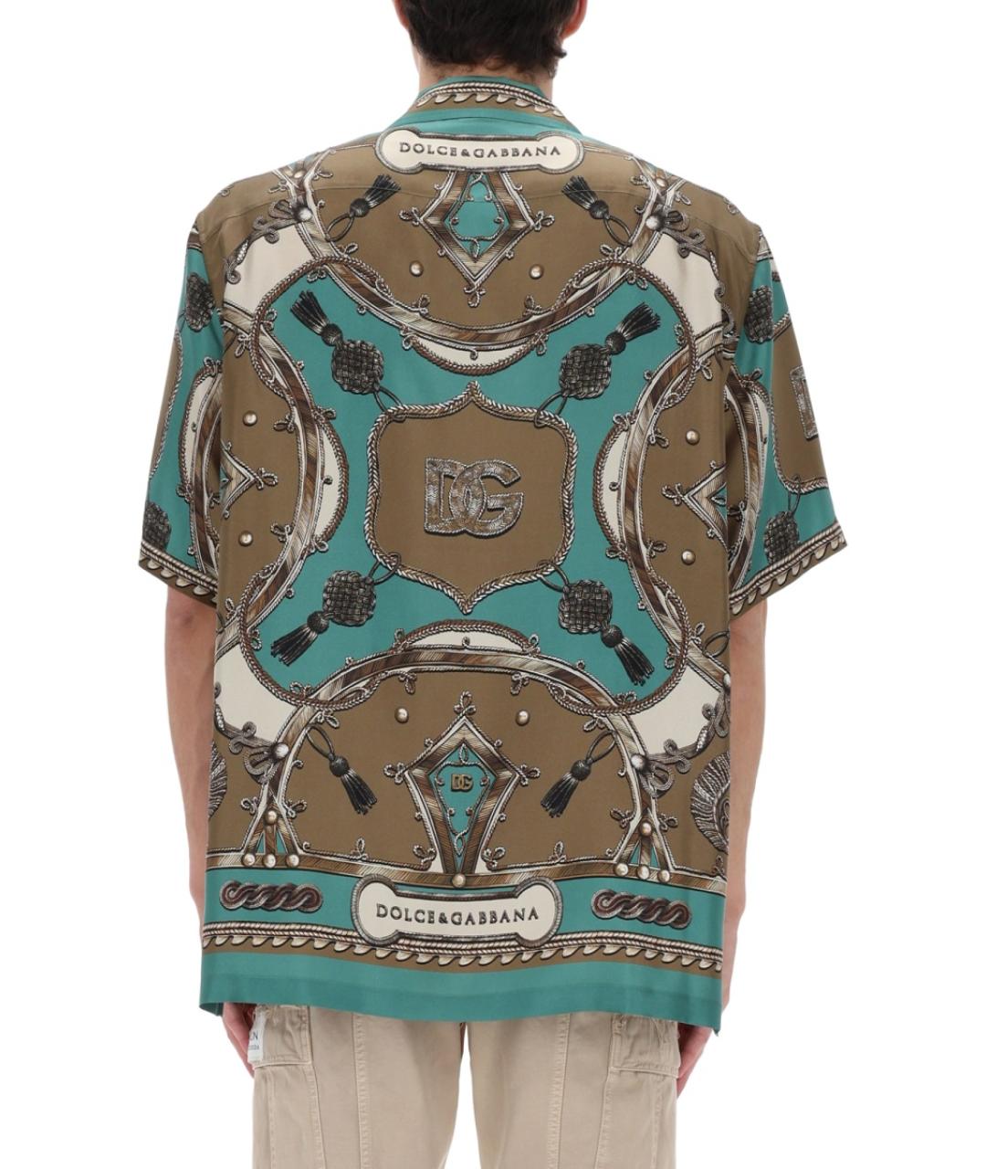 DOLCE&GABBANA Бежевая шелковая кэжуал рубашка, фото 4