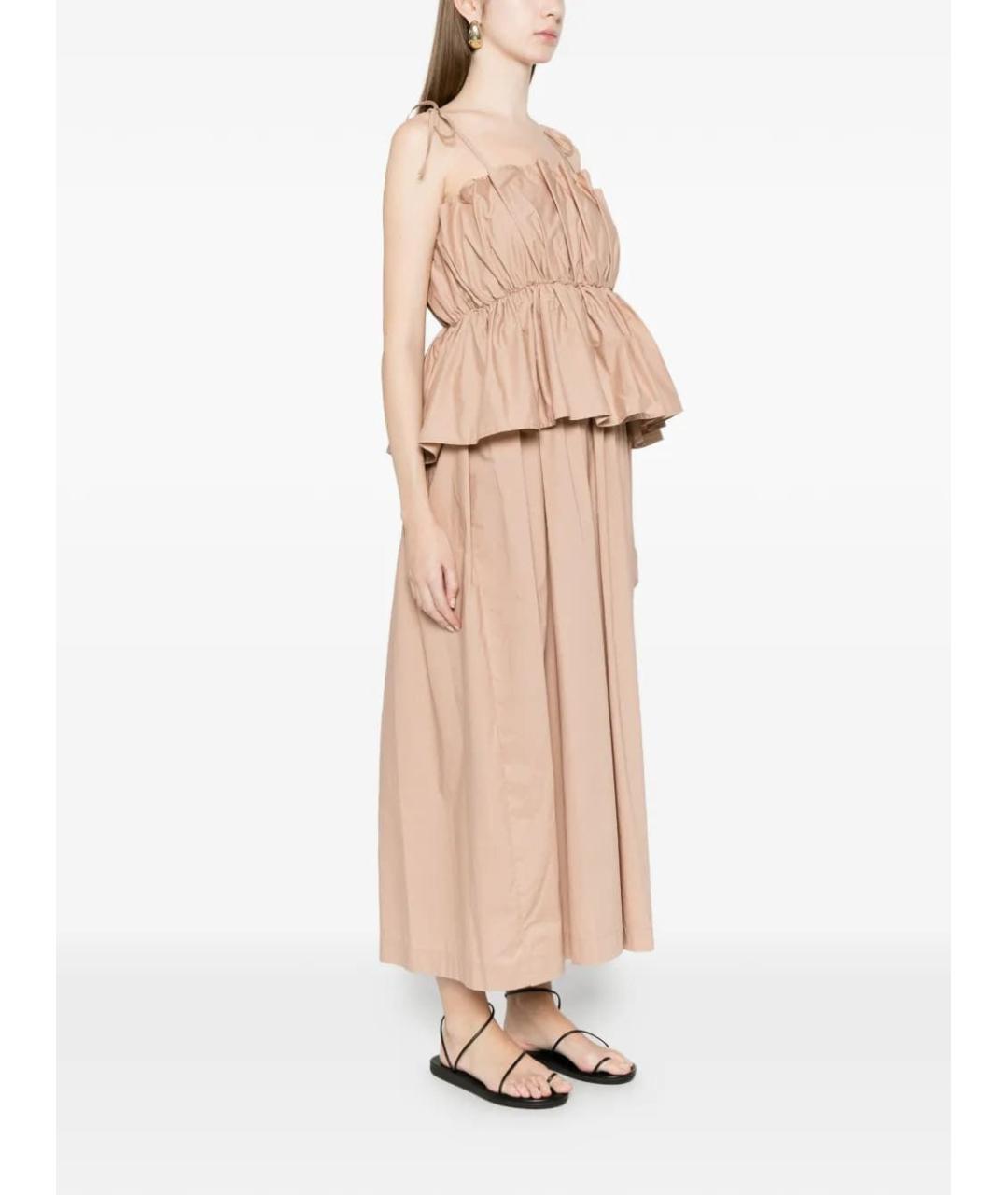 TWIN-SET Бежевое хлопковое повседневное платье, фото 2