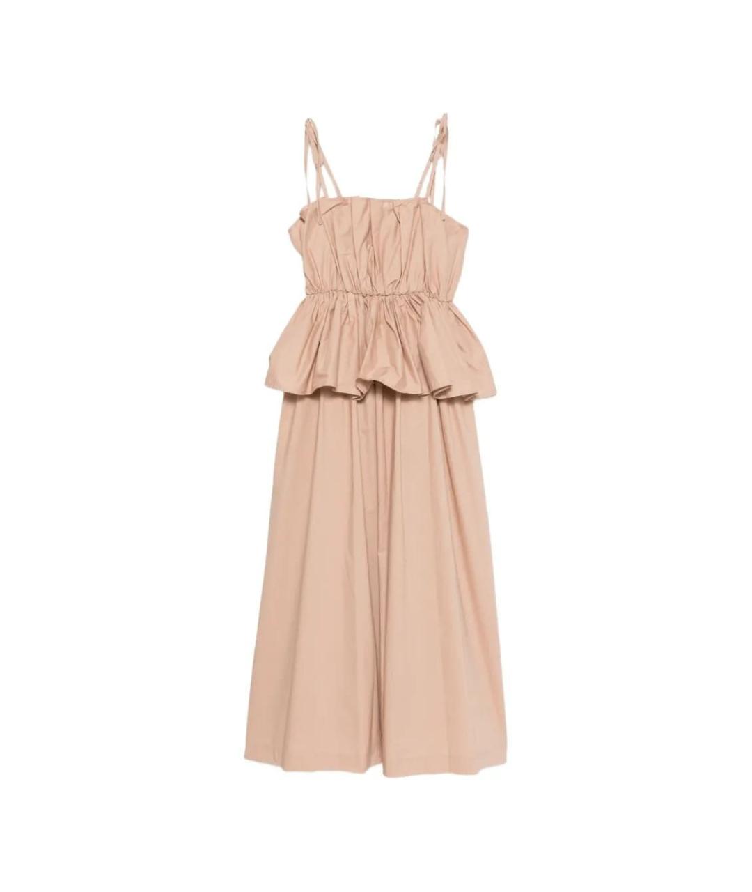 TWIN-SET Бежевое хлопковое повседневное платье, фото 1