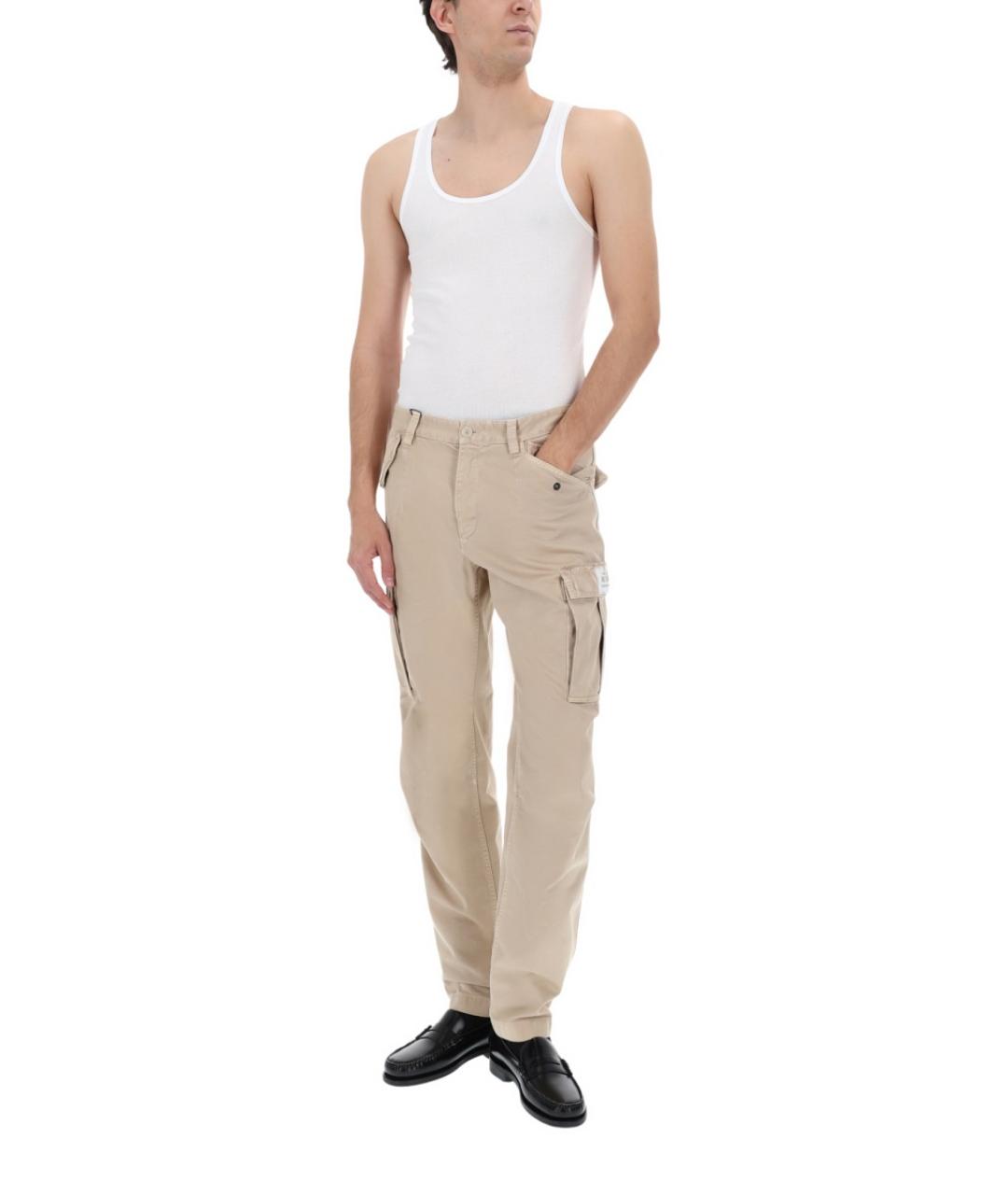 DOLCE&GABBANA Бежевые хлопковые повседневные брюки, фото 3