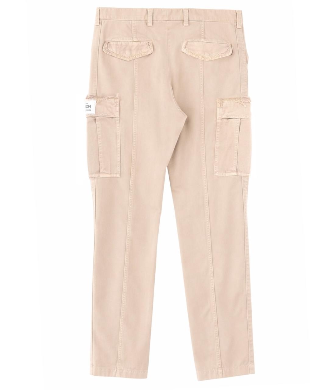 DOLCE&GABBANA Бежевые хлопковые повседневные брюки, фото 2