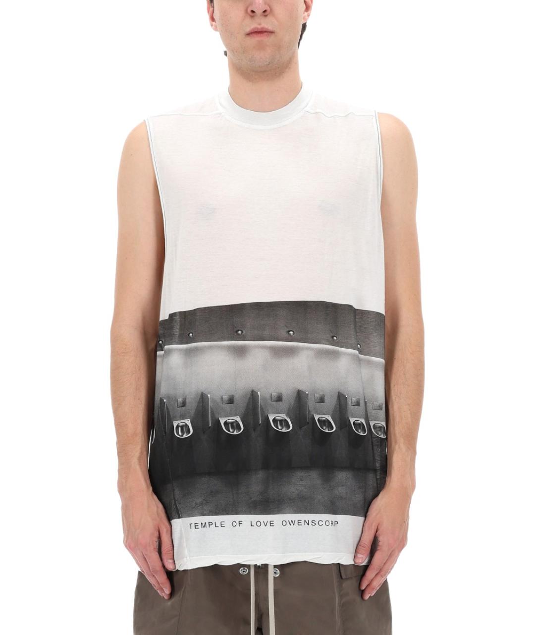 RICK OWENS Белая хлопковая майка, фото 3