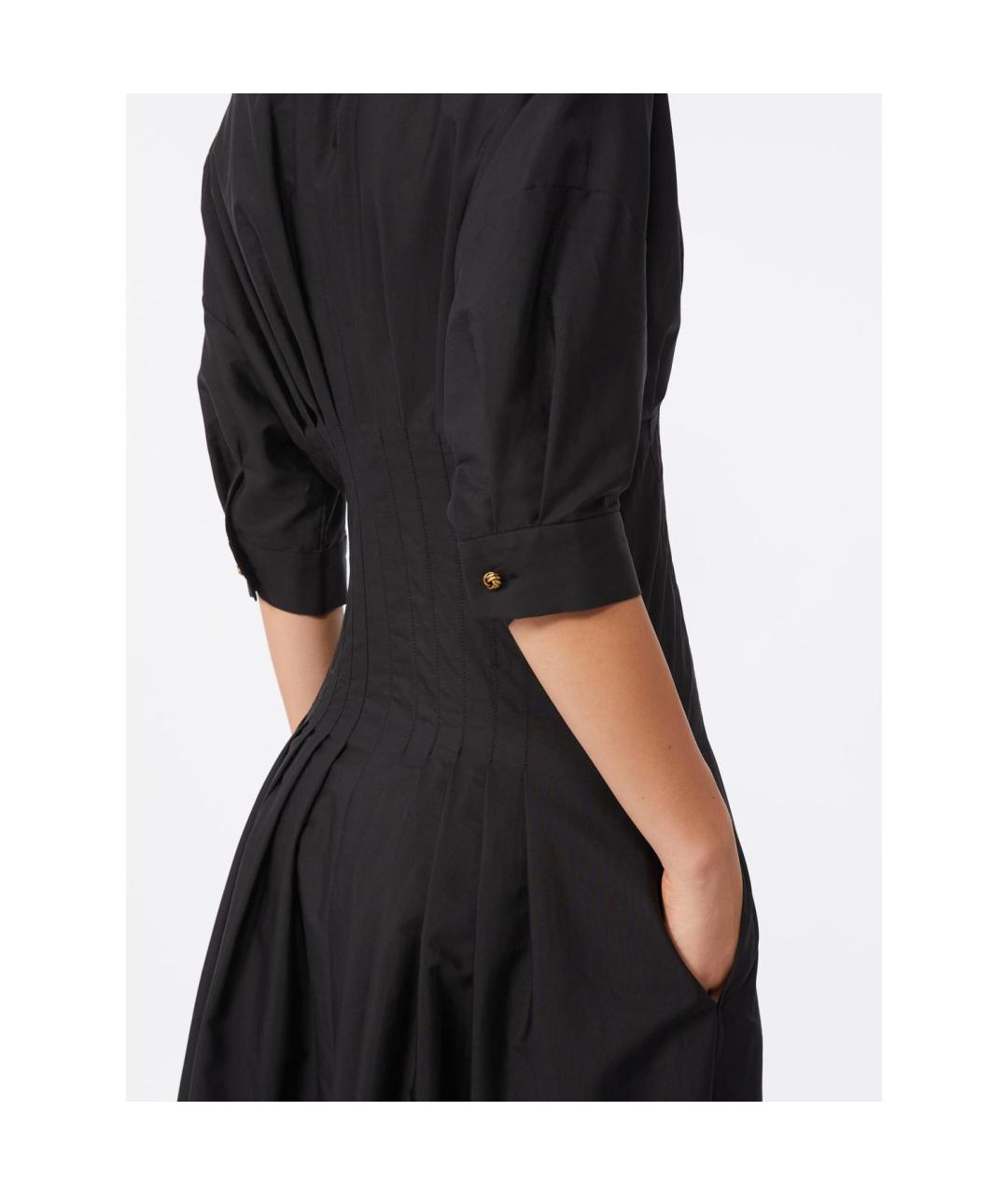 MAX MARA Черное хлопковое повседневное платье, фото 5