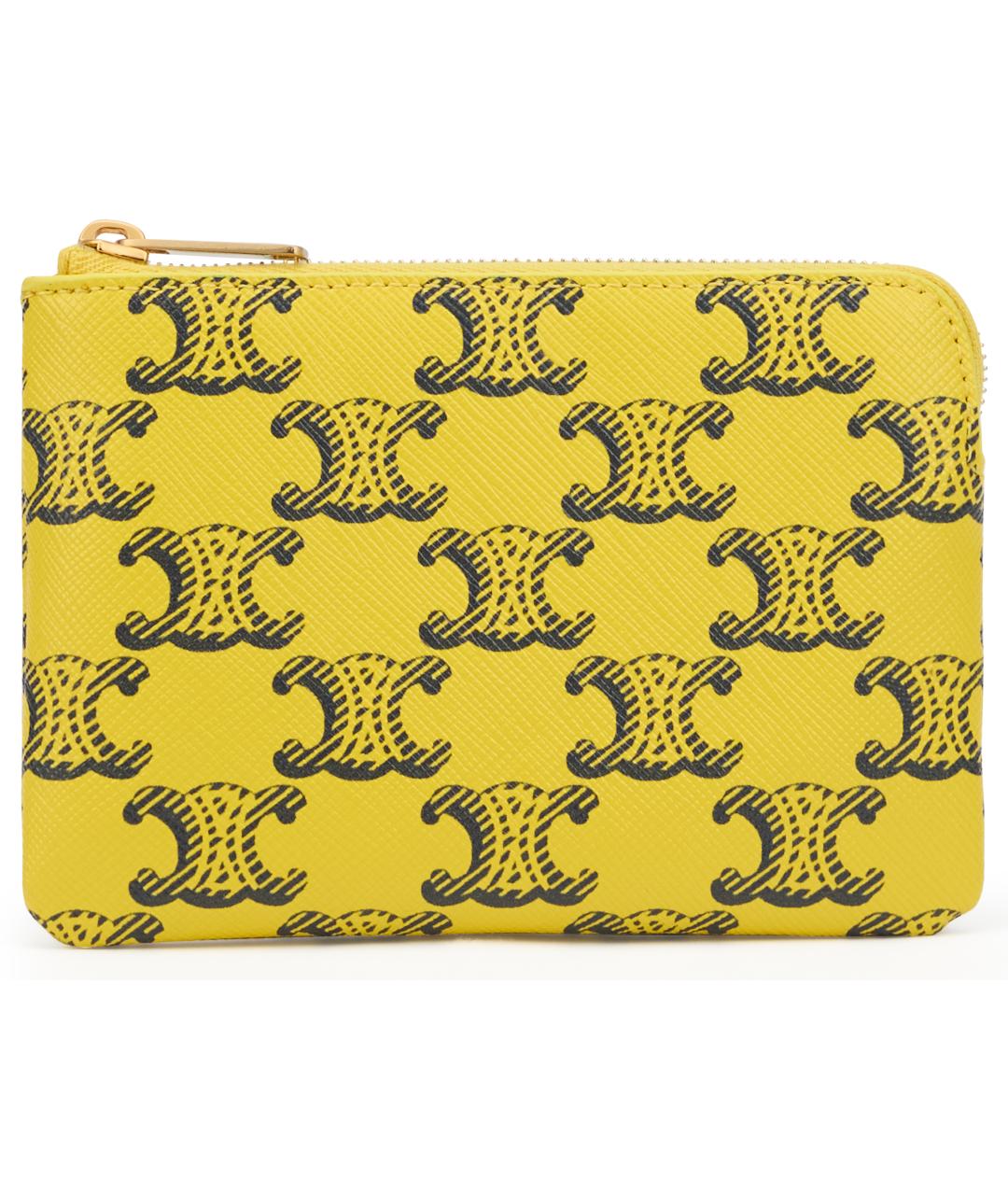 CELINE Желтый кожаный кошелек, фото 2