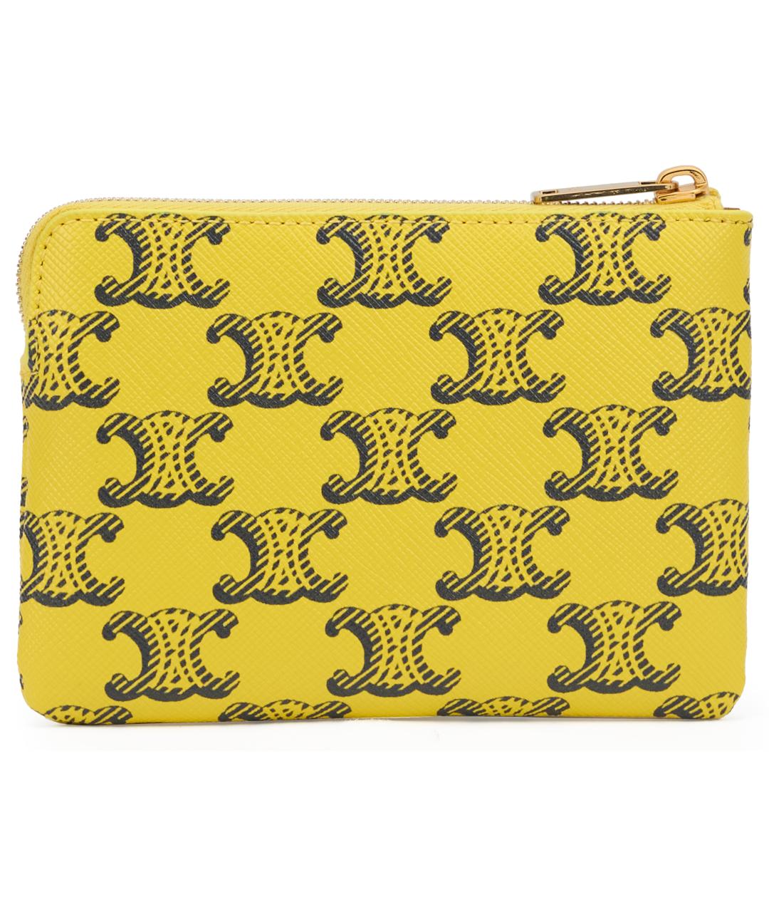 CELINE Желтый кожаный кошелек, фото 3