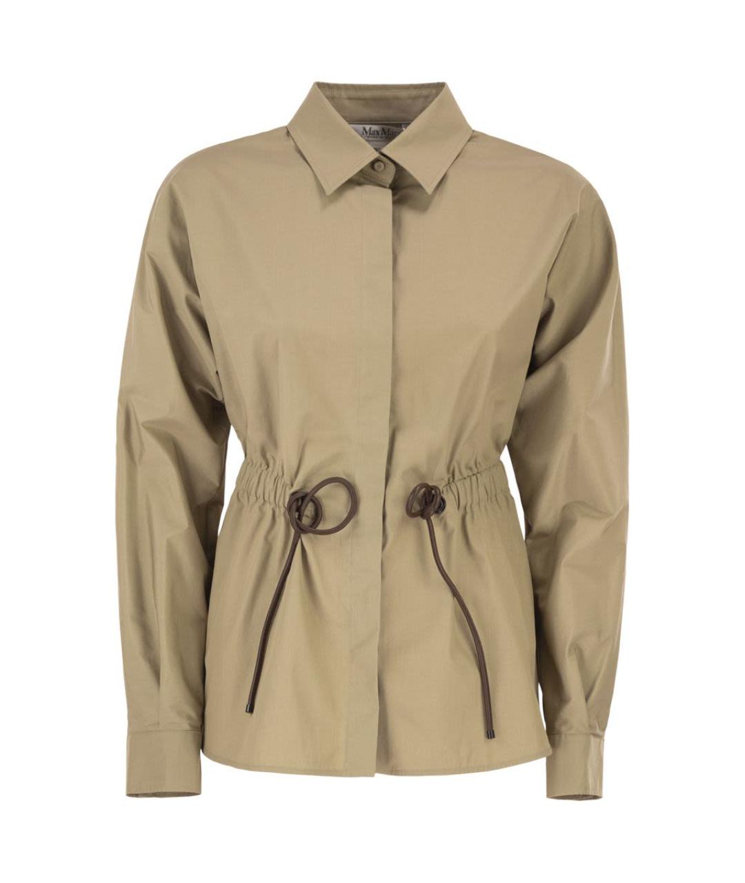 MAX MARA Хаки хлопковая рубашка, фото 1