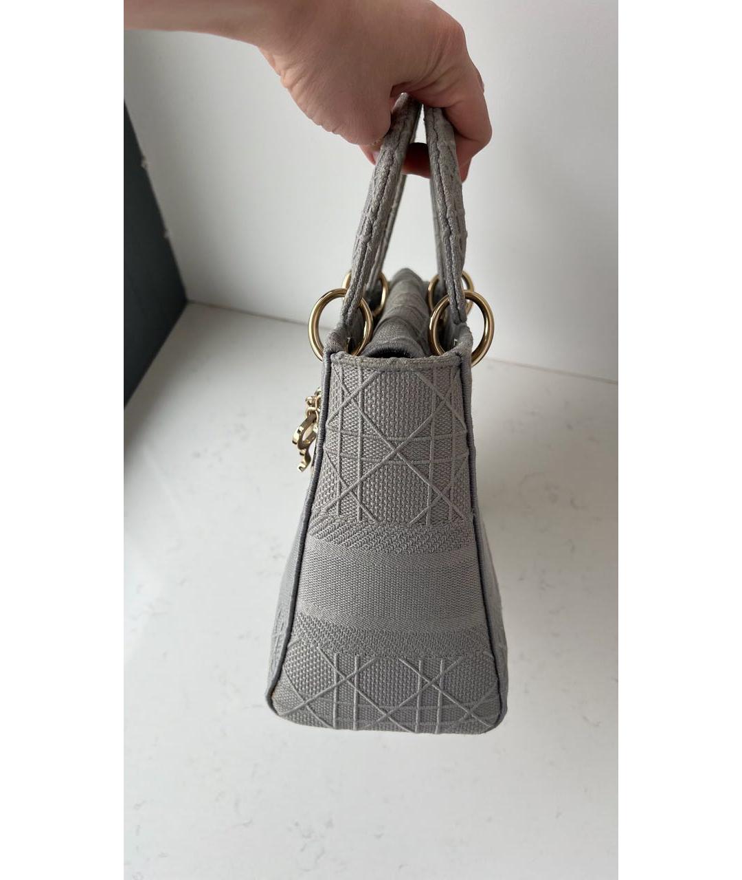 CHRISTIAN DIOR Голубая жаккардовая сумка с короткими ручками, фото 2