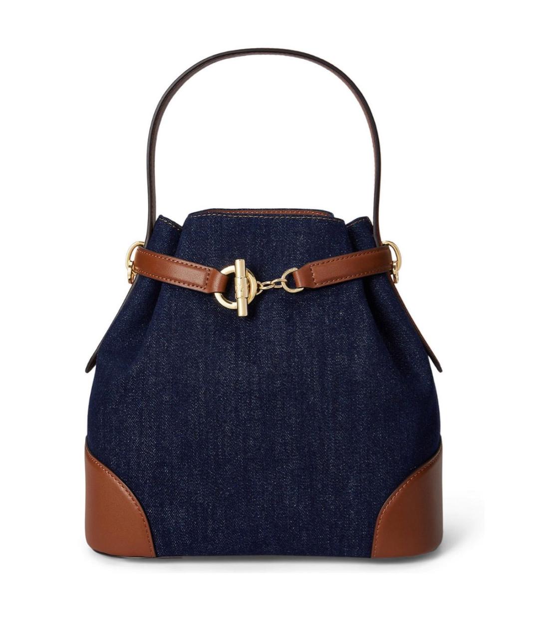 RALPH LAUREN Темно-синяя деним сумка через плечо, фото 9