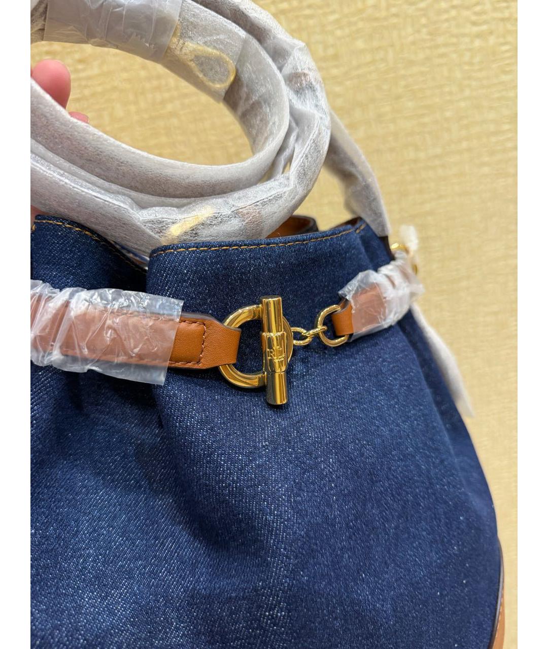 RALPH LAUREN Темно-синяя деним сумка через плечо, фото 4