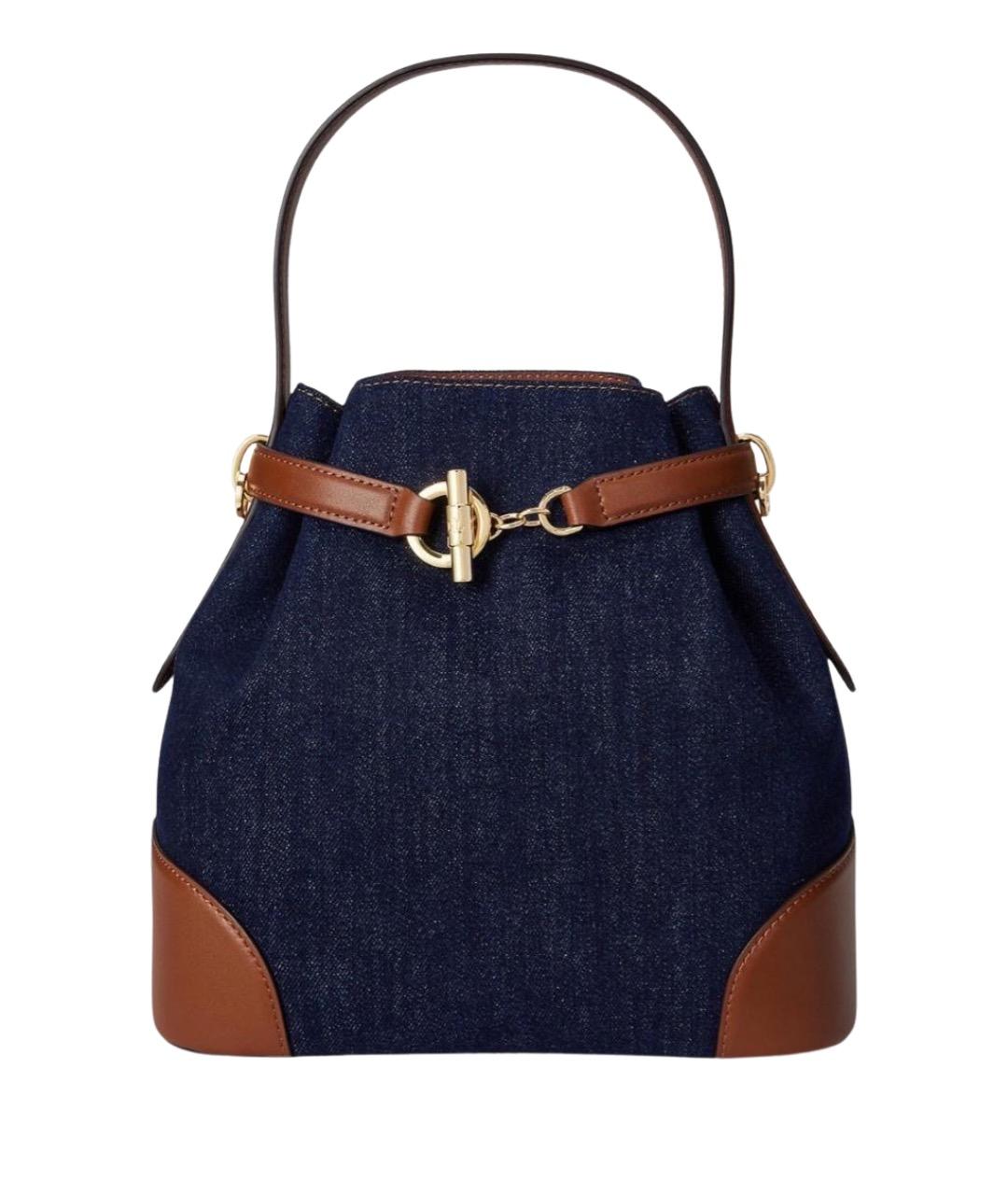 RALPH LAUREN Темно-синяя деним сумка через плечо, фото 1