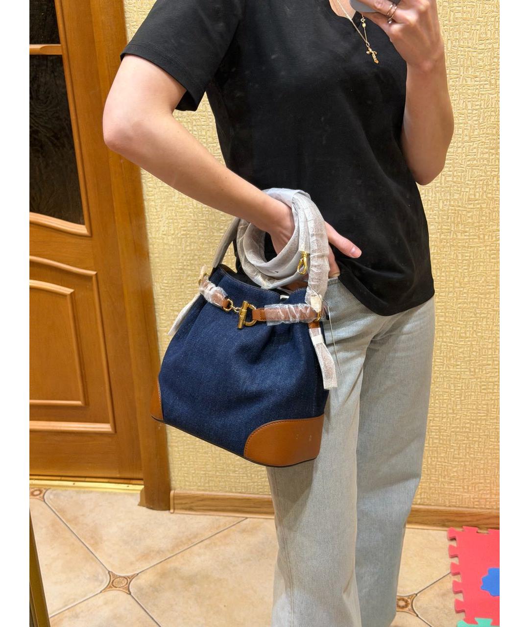 RALPH LAUREN Темно-синяя деним сумка через плечо, фото 3