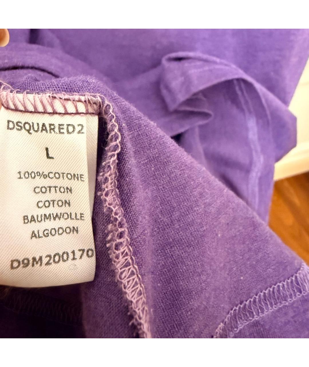 DSQUARED2 Фиолетовая хлопковая футболка, фото 4