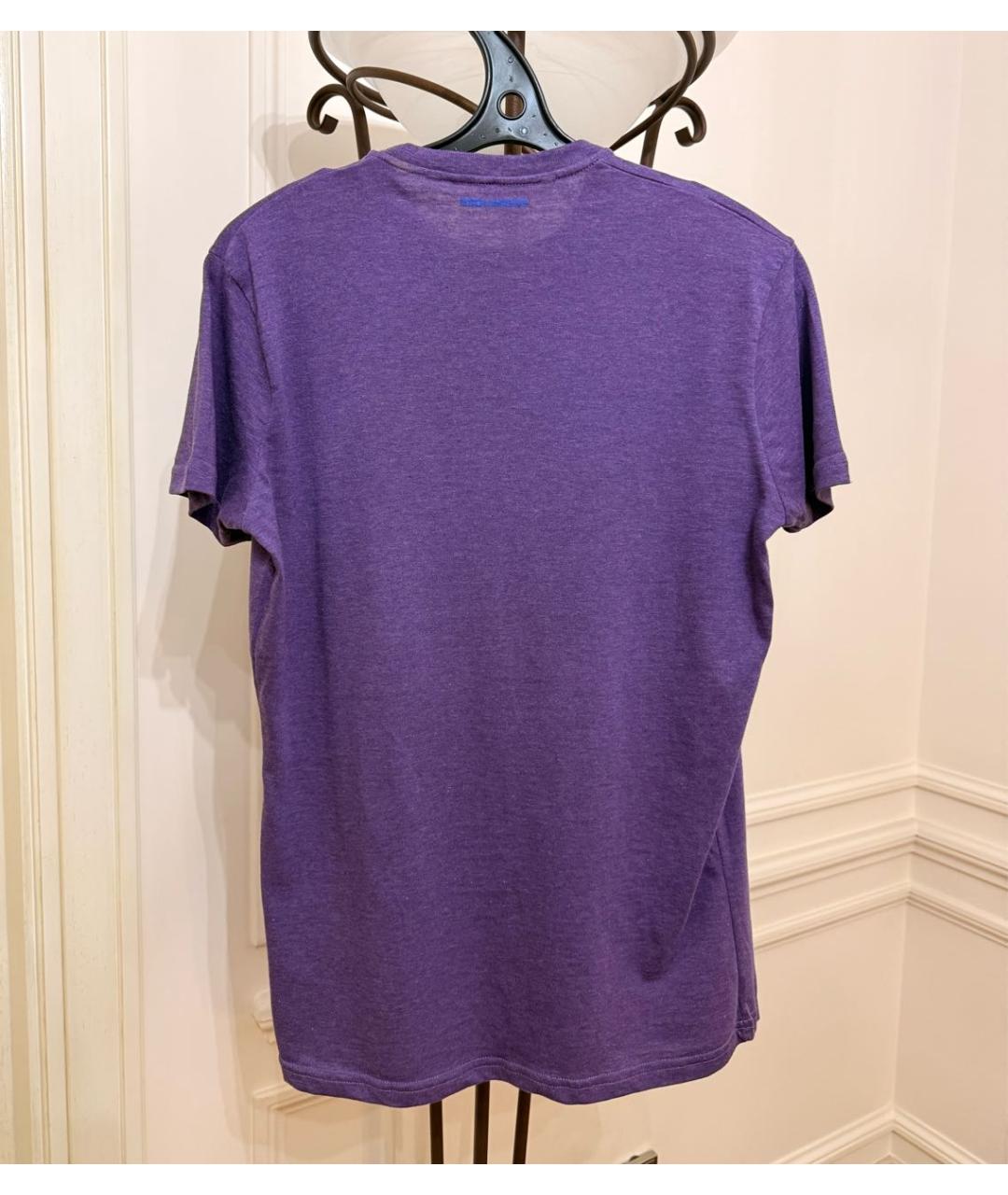 DSQUARED2 Фиолетовая хлопковая футболка, фото 2