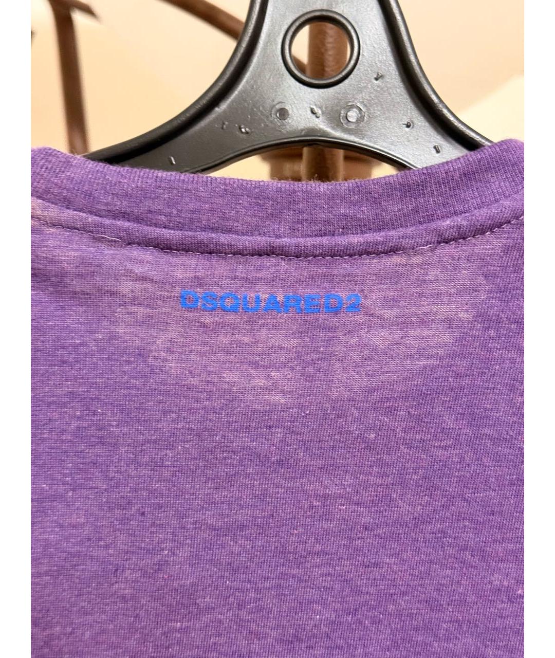 DSQUARED2 Фиолетовая хлопковая футболка, фото 3