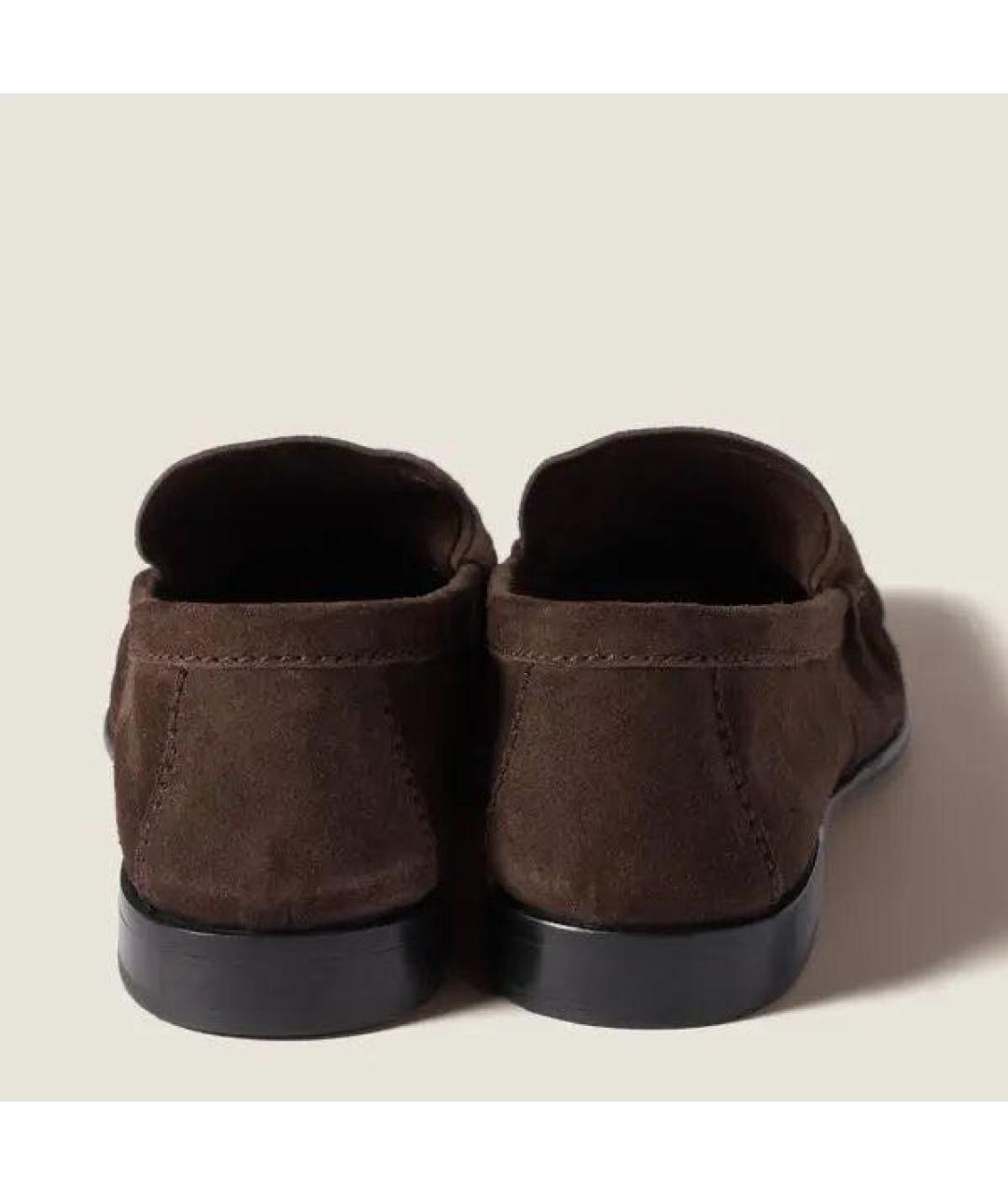 MIU MIU Коричневые замшевые лоферы, фото 4