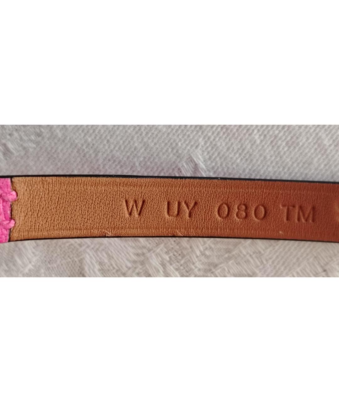 HERMES Розовый кожаный браслет, фото 4