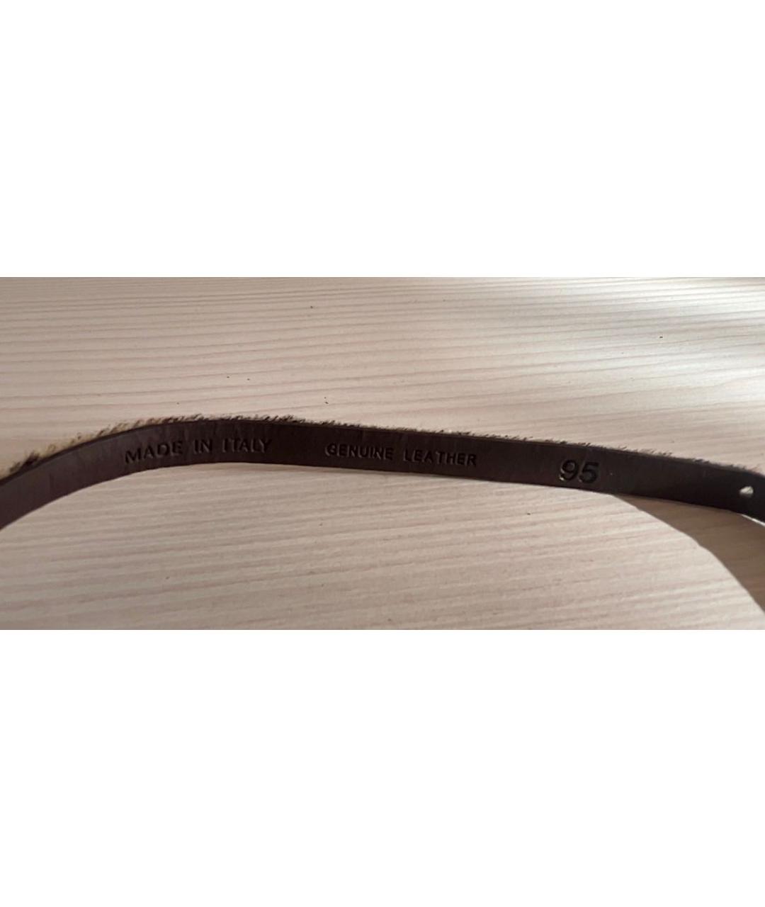 LOVE MOSCHINO Коричневый кожаный ремень, фото 8