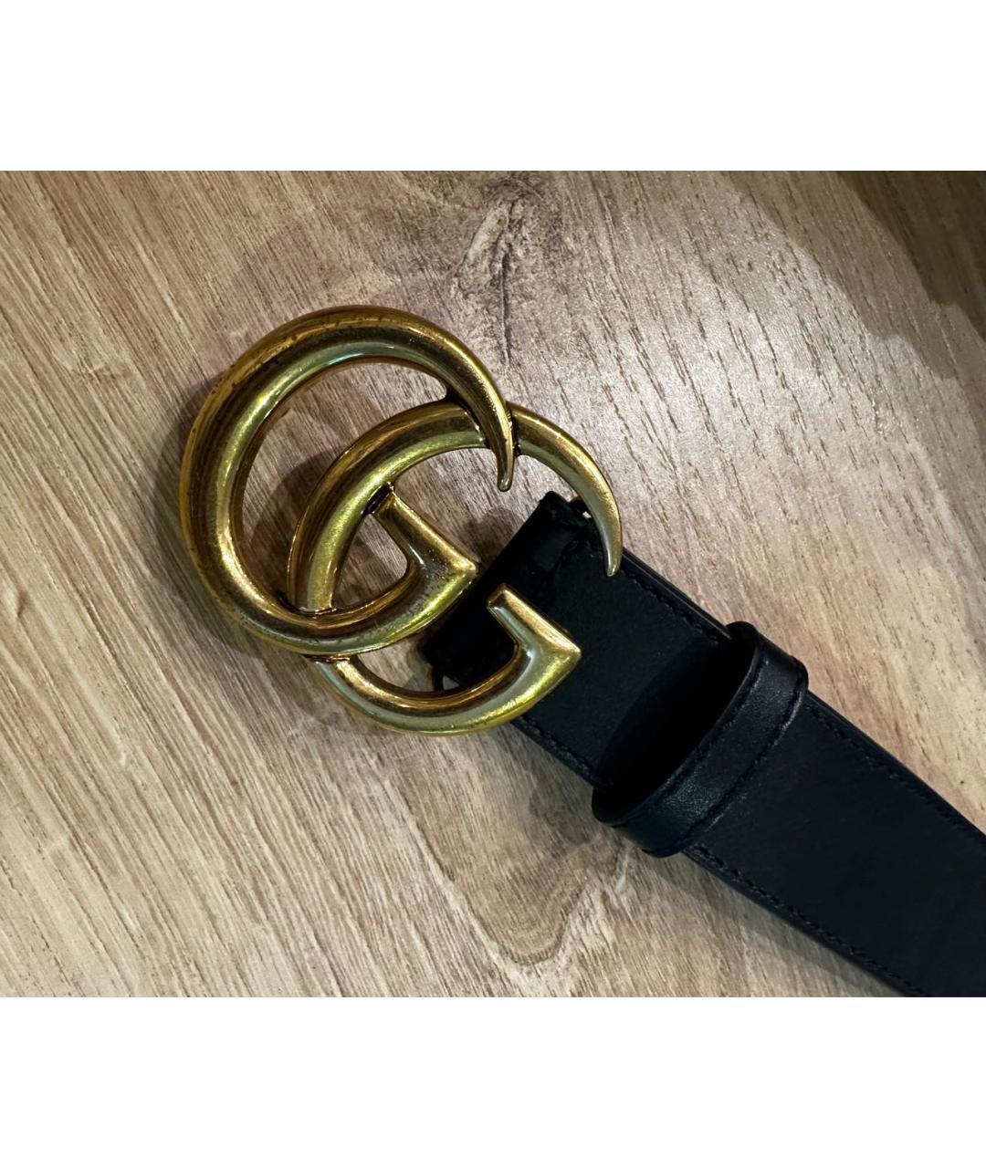 GUCCI Черный кожаный ремень, фото 2