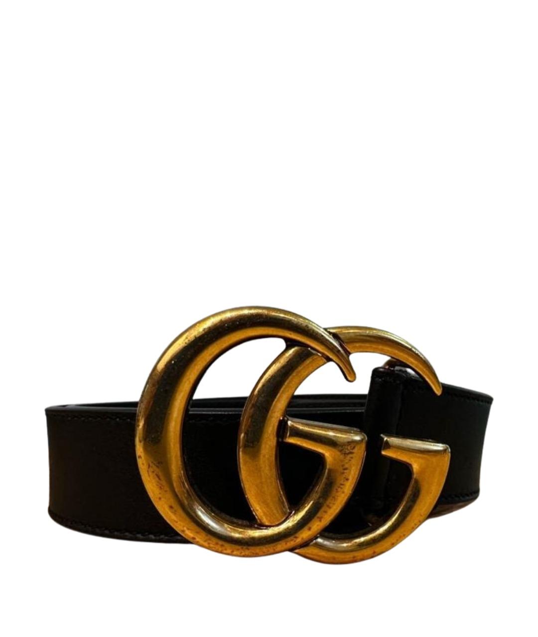 GUCCI Черный кожаный ремень, фото 1