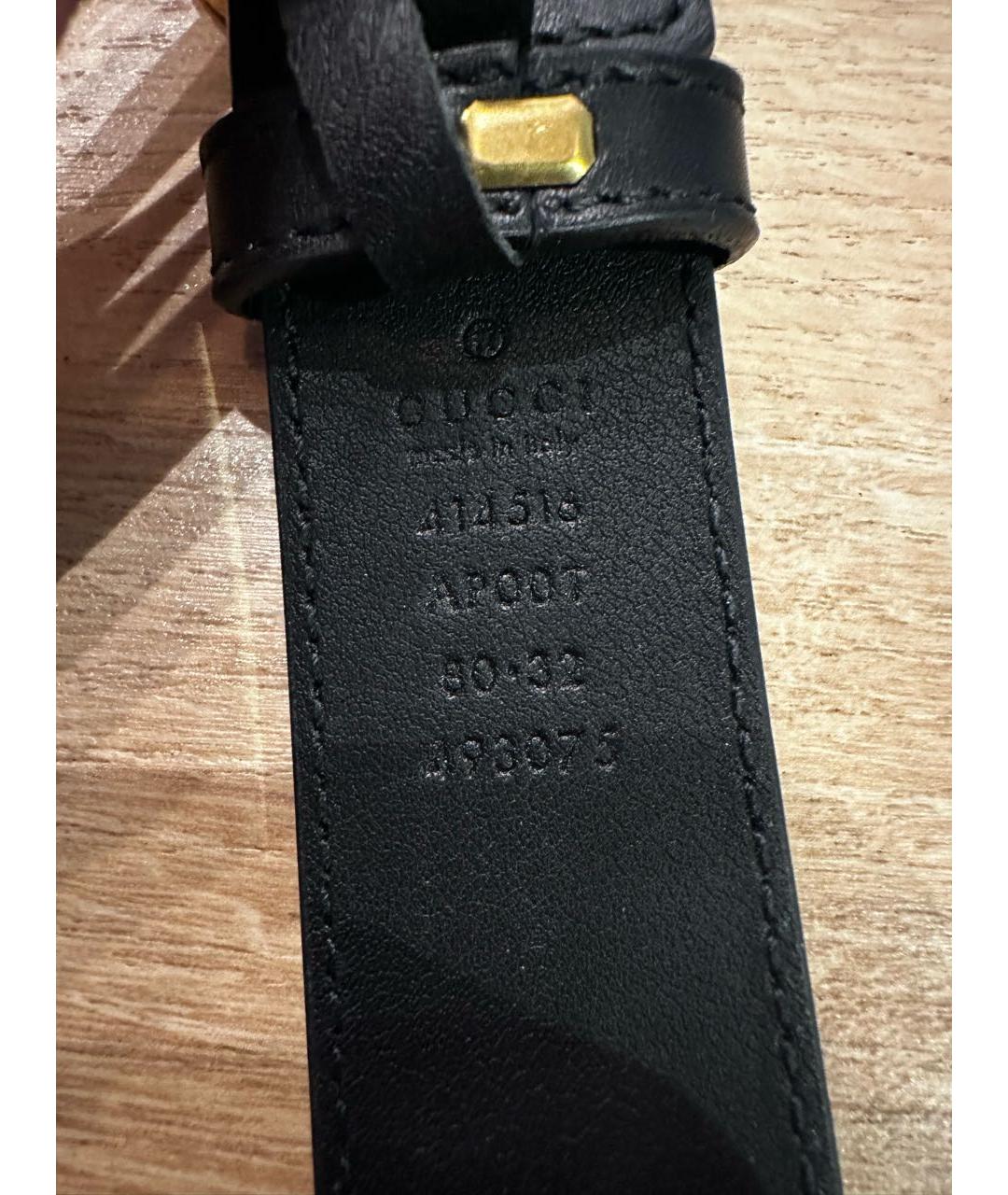 GUCCI Черный кожаный ремень, фото 3