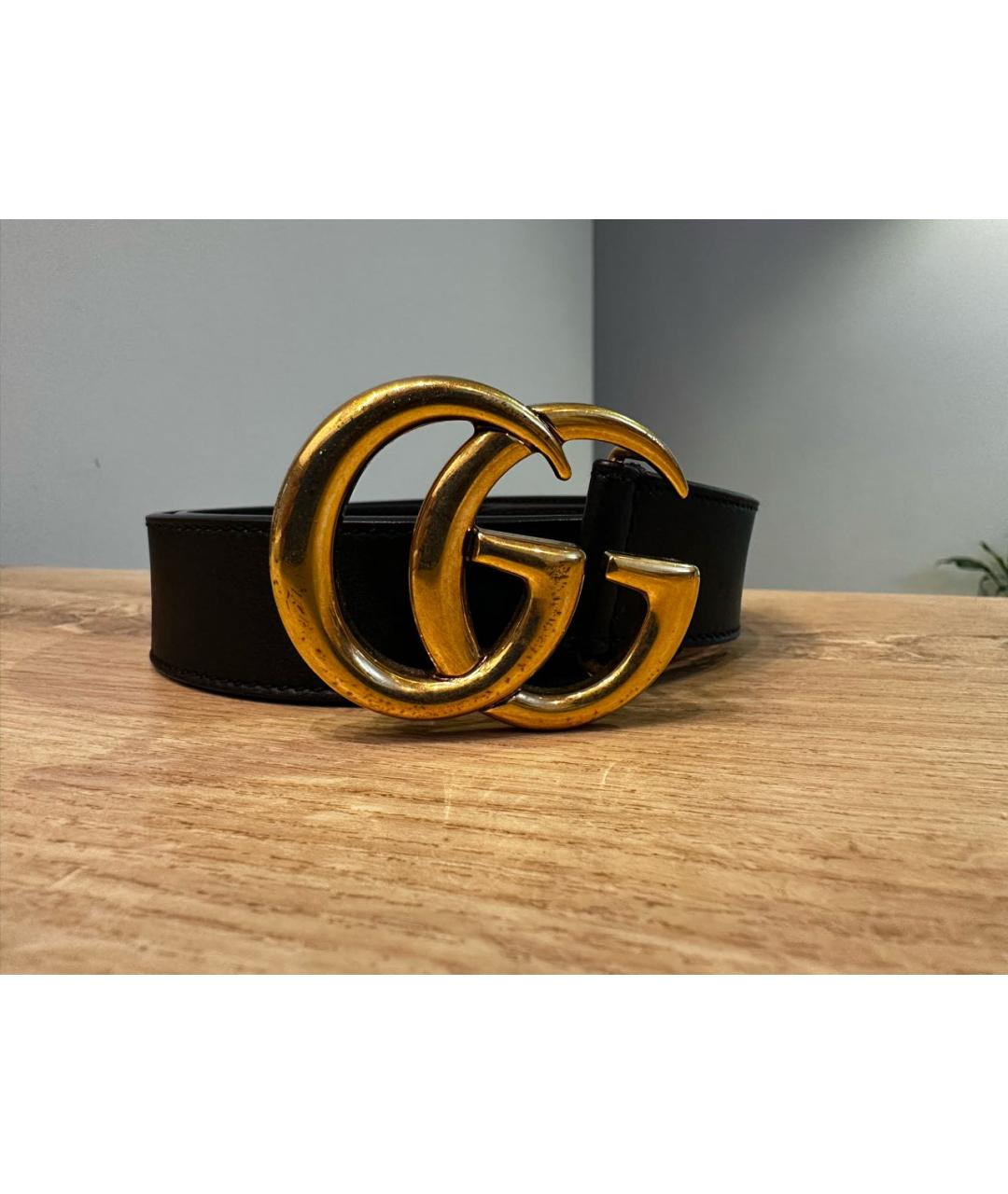 GUCCI Черный кожаный ремень, фото 5