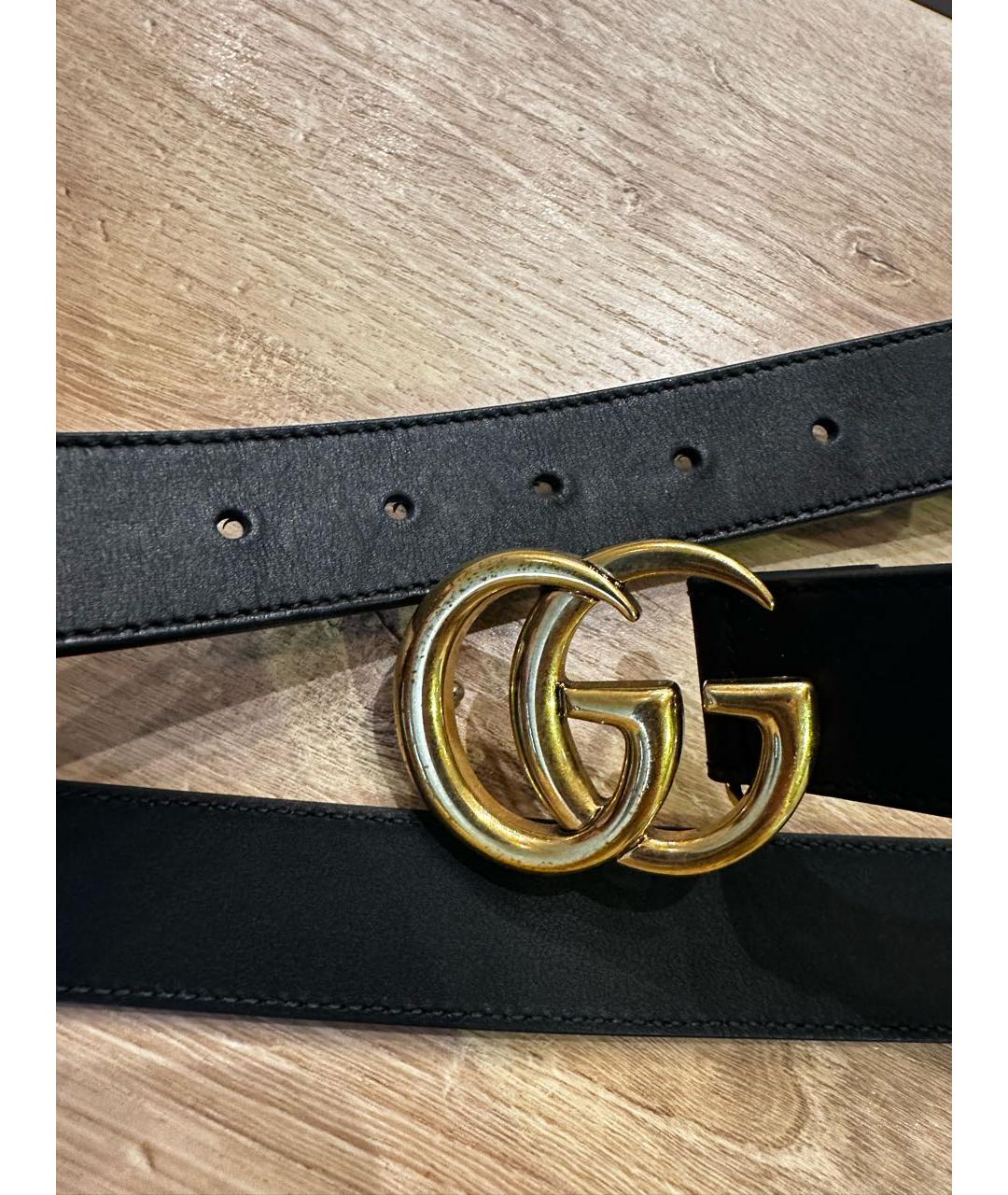 GUCCI Черный кожаный ремень, фото 4