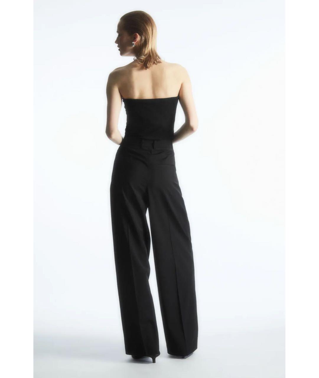 COS Черные хлопковые брюки широкие, фото 7