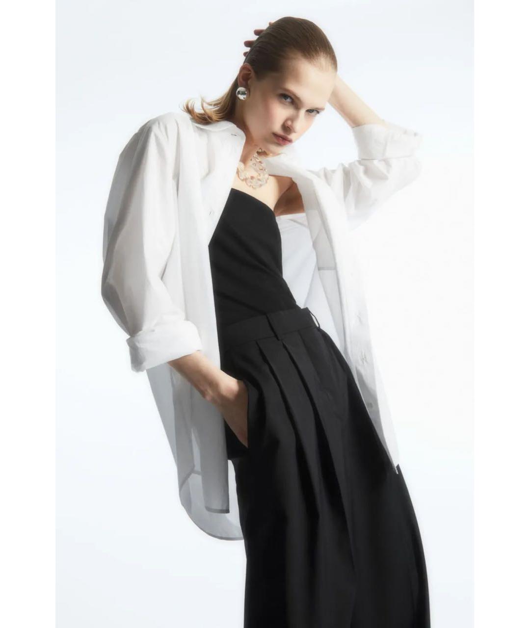 COS Черные хлопковые брюки широкие, фото 6