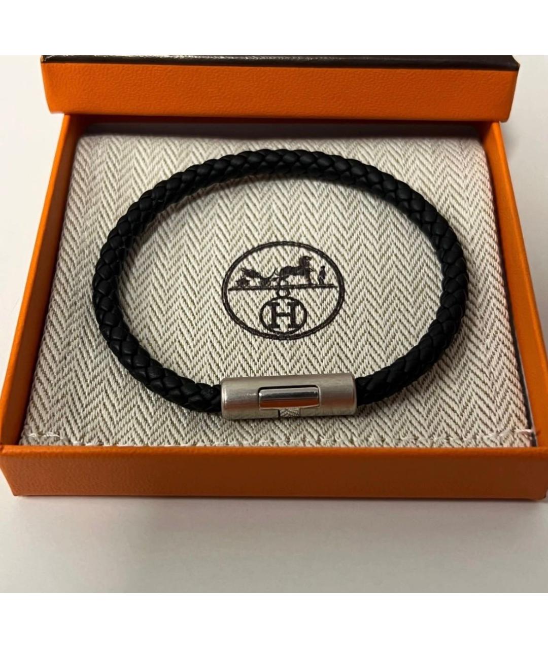 HERMES Черный браслет, фото 2