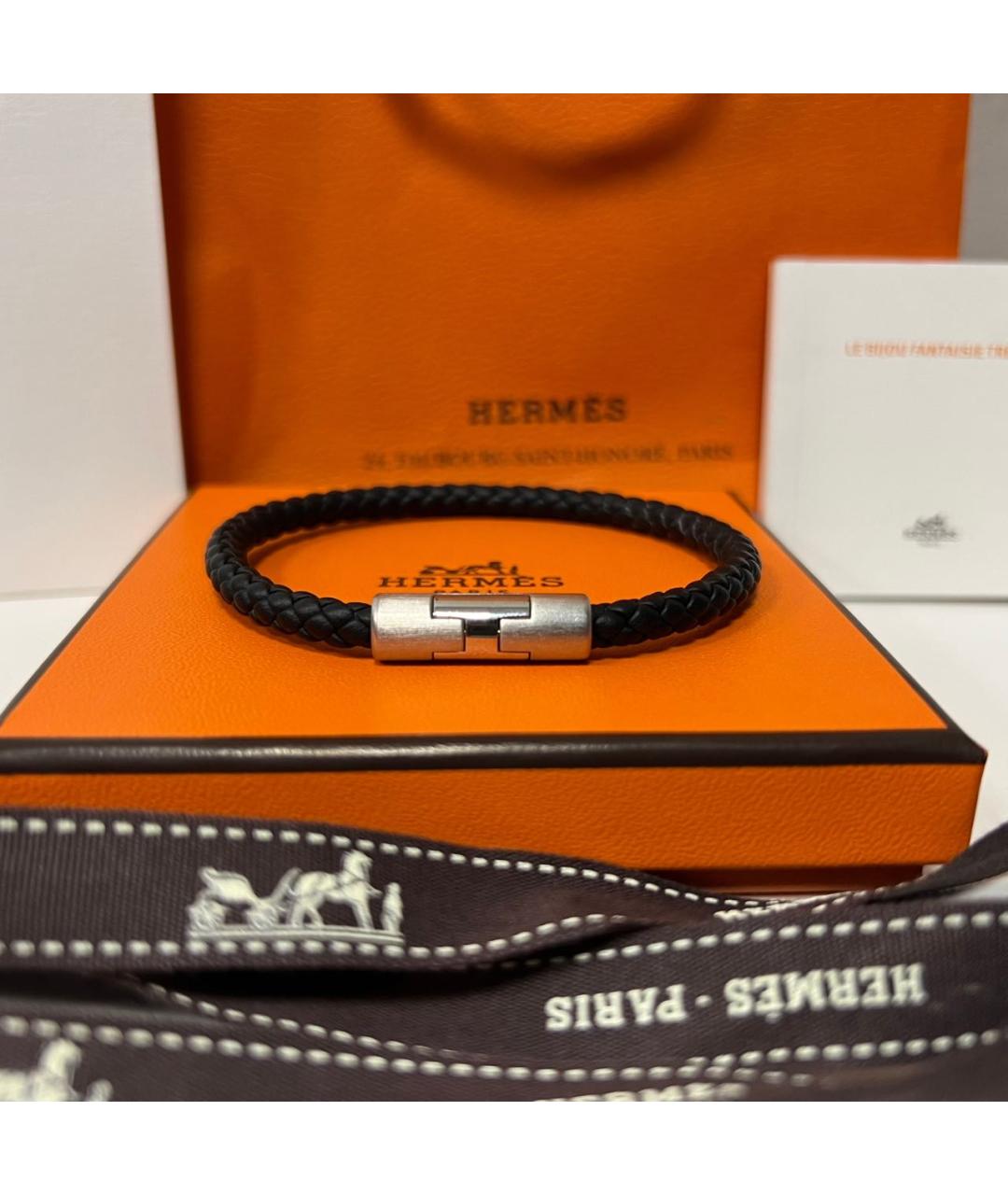 HERMES Черный браслет, фото 8