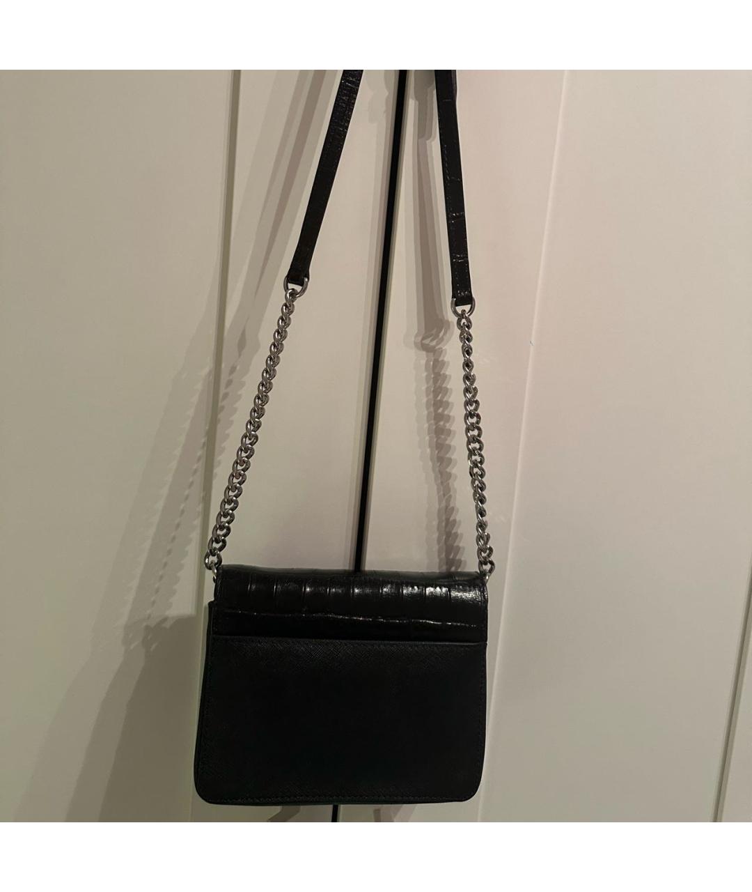 MICHAEL KORS Черная кожаная сумка через плечо, фото 4