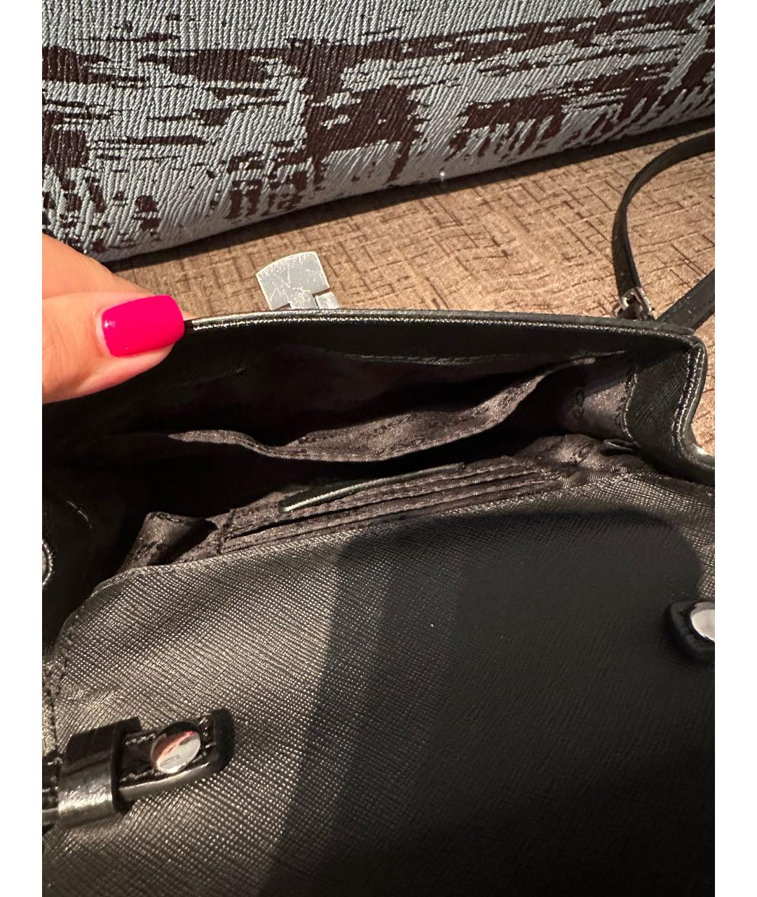 MICHAEL KORS Черная кожаная сумка через плечо, фото 5