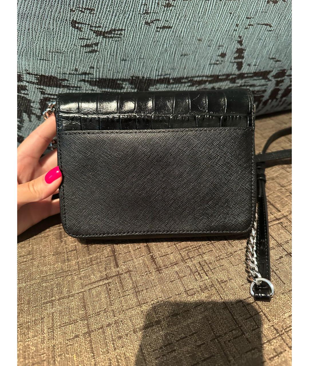 MICHAEL KORS Черная кожаная сумка через плечо, фото 6