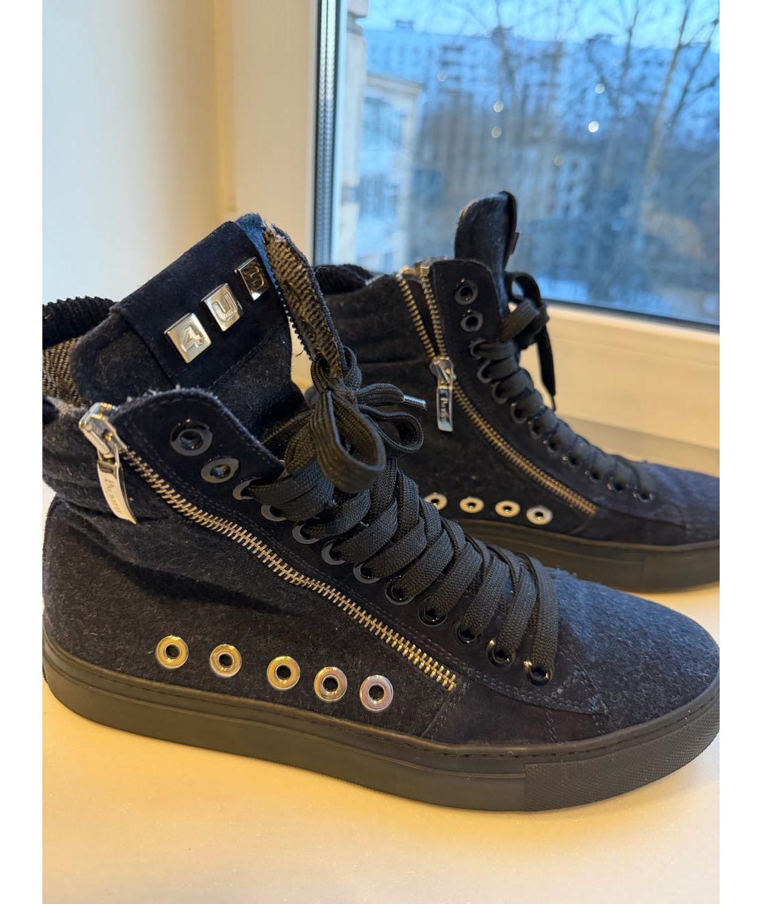 CESARE PACIOTTI Темно-синие текстильные кеды, фото 5