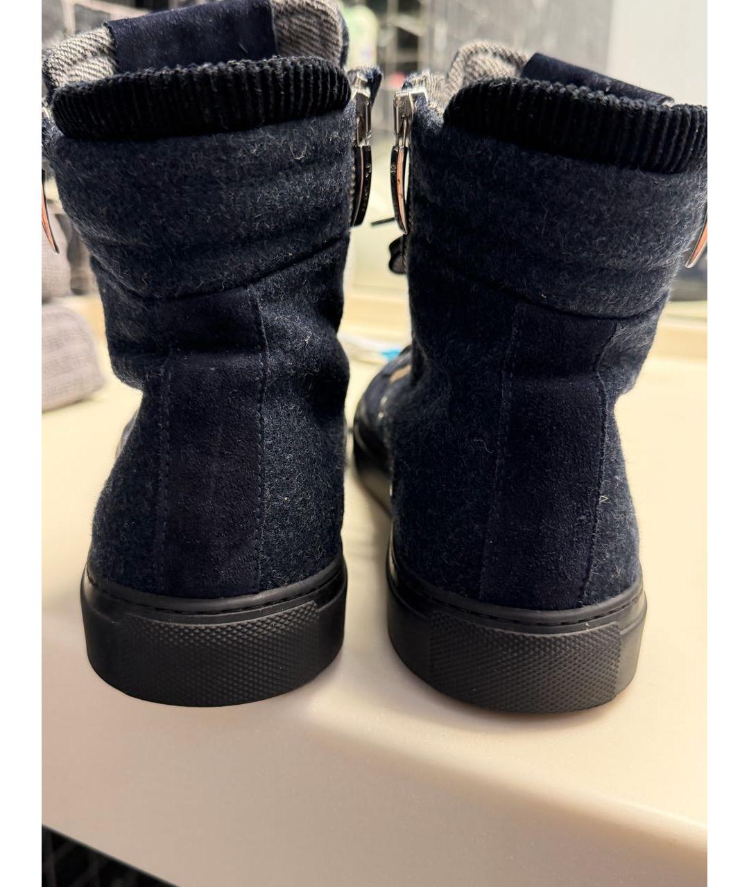 CESARE PACIOTTI Темно-синие текстильные кеды, фото 4