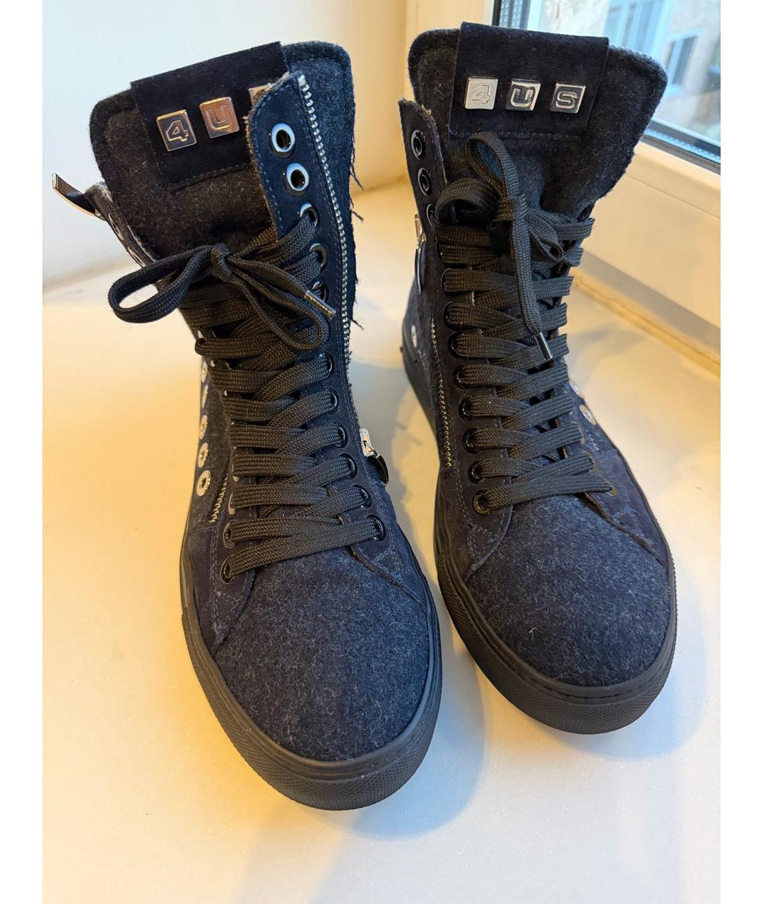 CESARE PACIOTTI Темно-синие текстильные кеды, фото 2