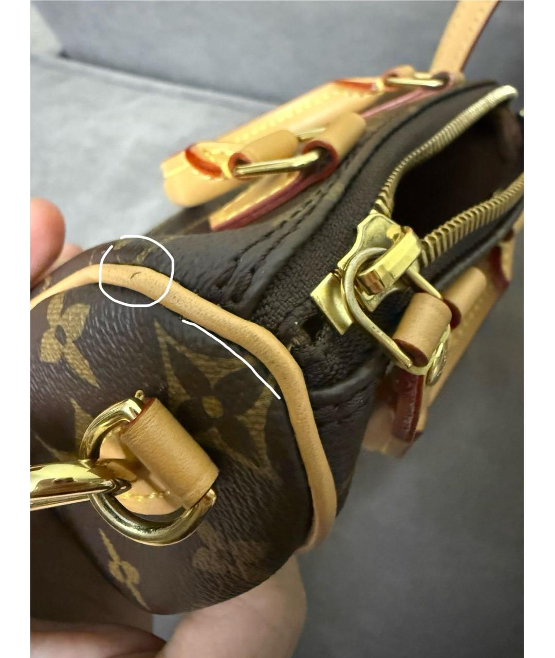 LOUIS VUITTON Коричневая сумка с короткими ручками, фото 7