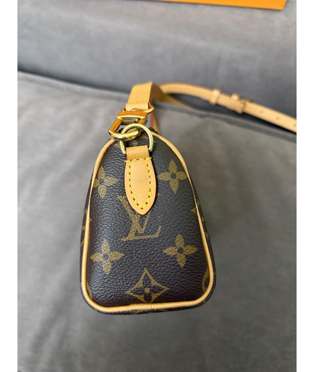 LOUIS VUITTON Коричневая сумка с короткими ручками, фото 5