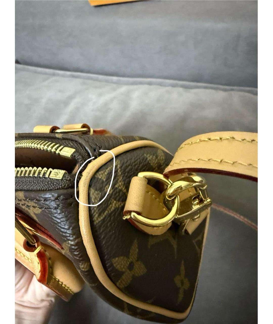 LOUIS VUITTON Коричневая сумка с короткими ручками, фото 6