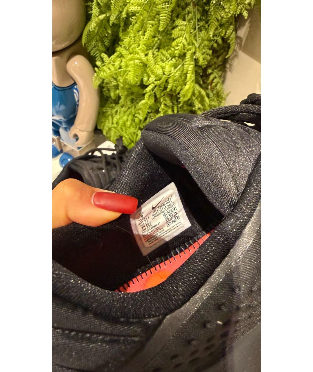 NIKE Черные синтетические низкие кроссовки / кеды, фото 4