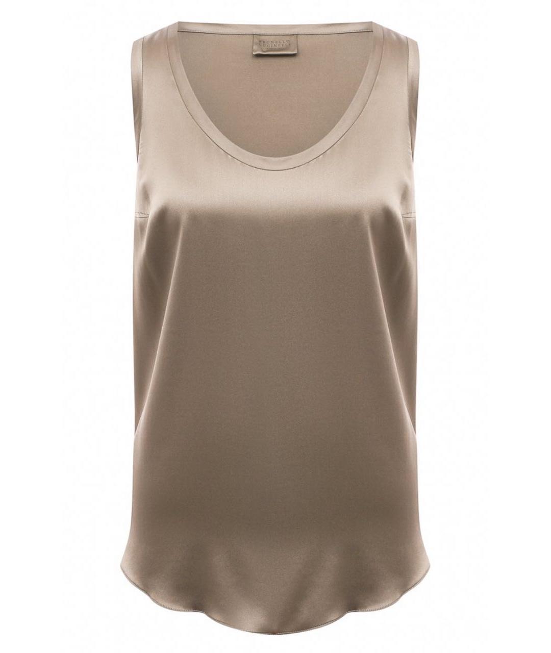 BRUNELLO CUCINELLI Коралловая шелковая майка, фото 1