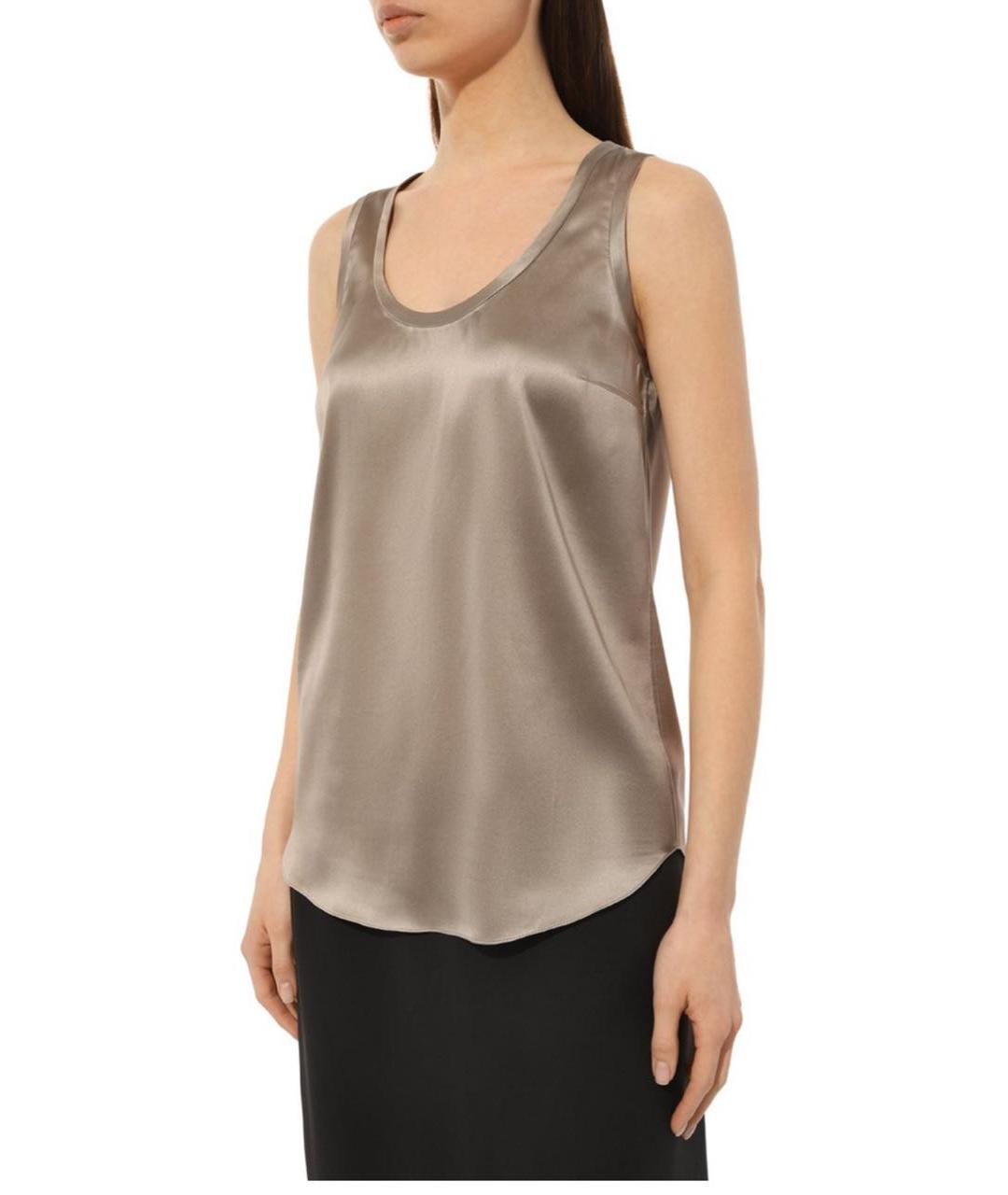 BRUNELLO CUCINELLI Коралловая шелковая майка, фото 2