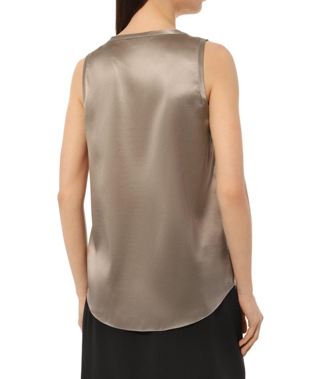 BRUNELLO CUCINELLI Коралловая шелковая майка, фото 3