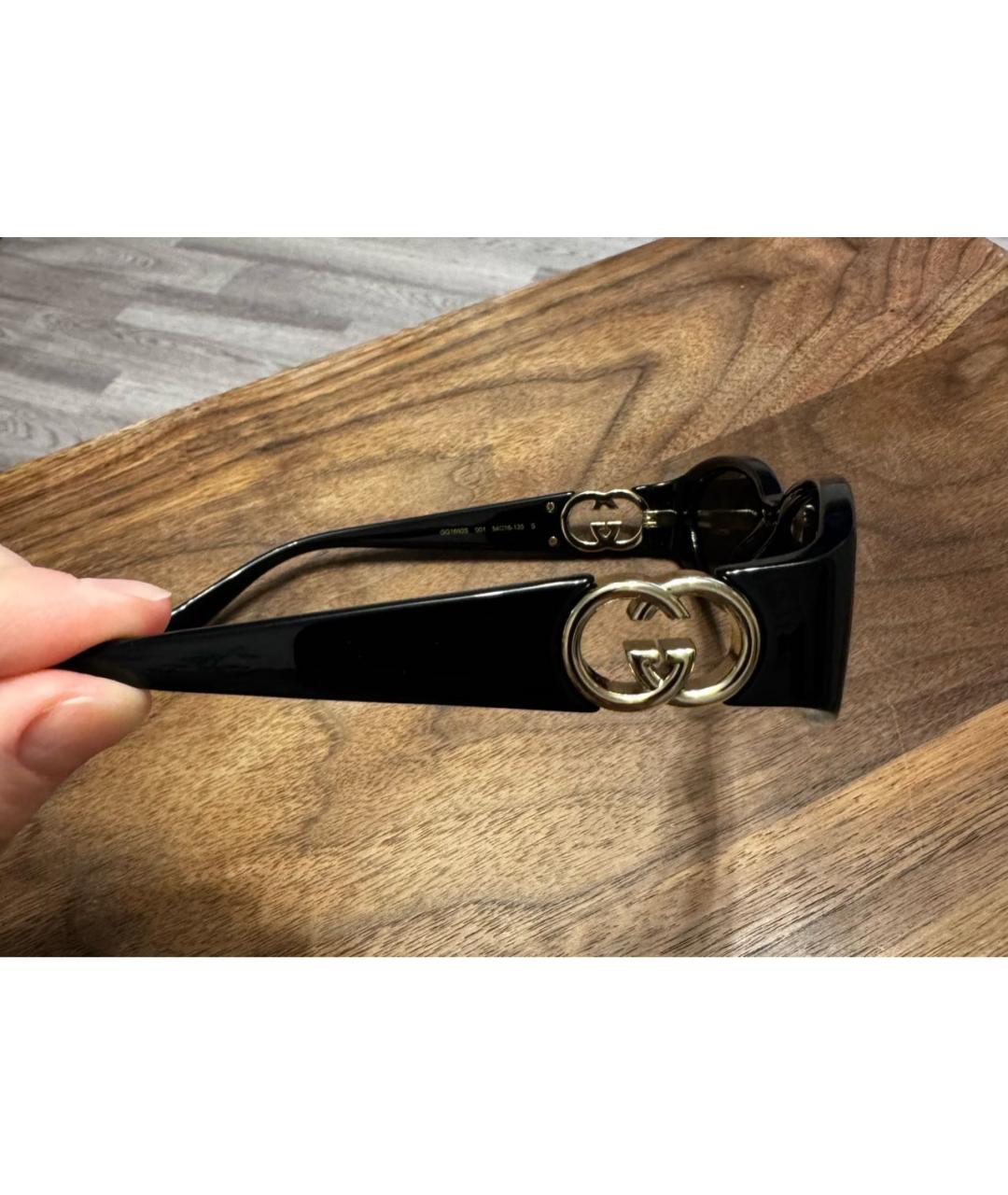 GUCCI Черные пластиковые солнцезащитные очки, фото 3