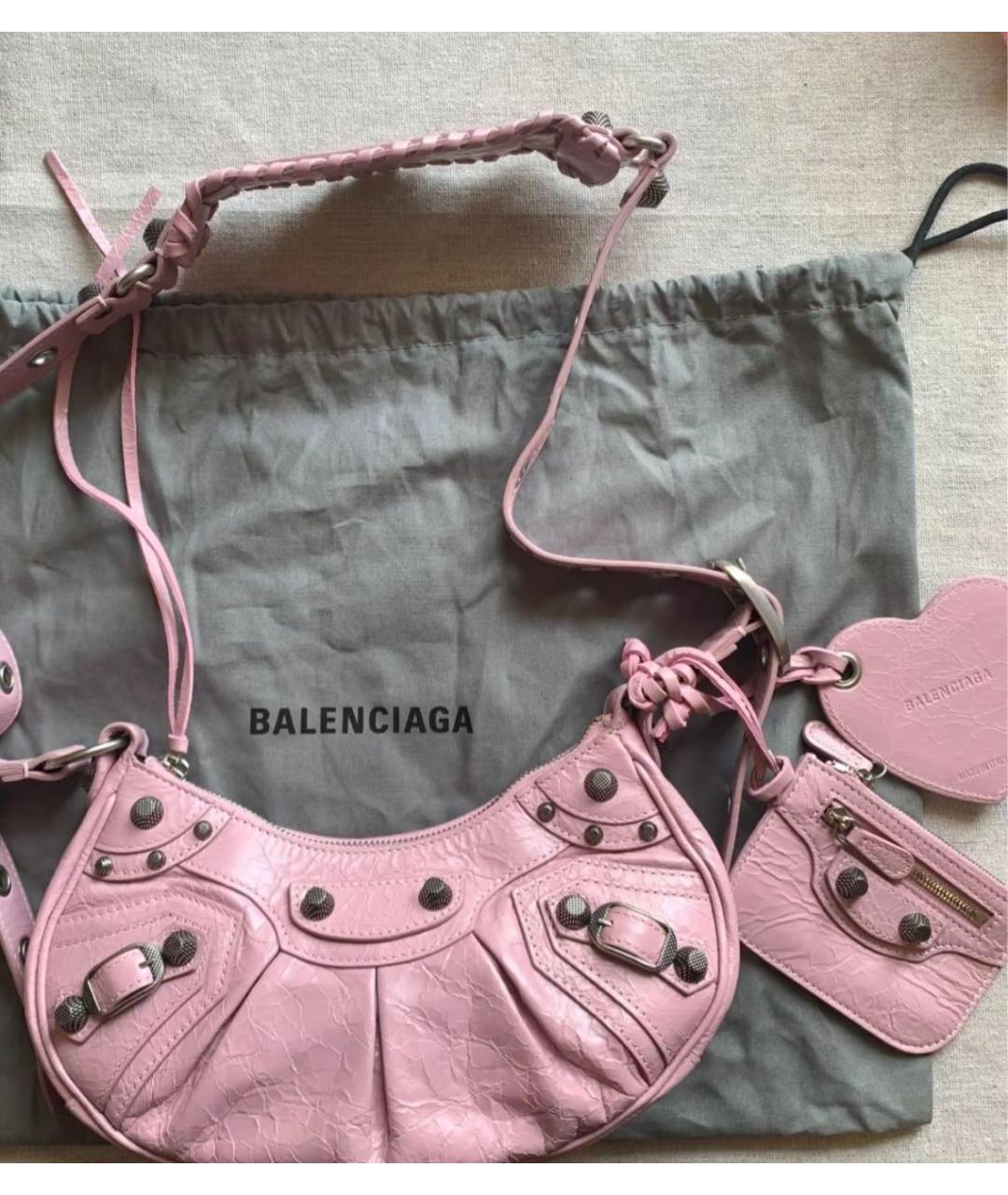 BALENCIAGA Розовая кожаная сумка через плечо, фото 3