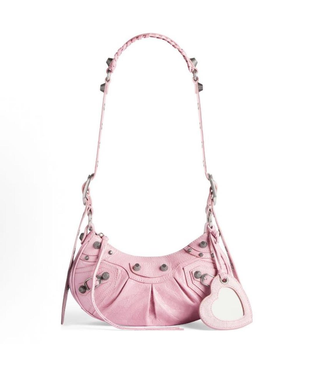 BALENCIAGA Розовая кожаная сумка через плечо, фото 6