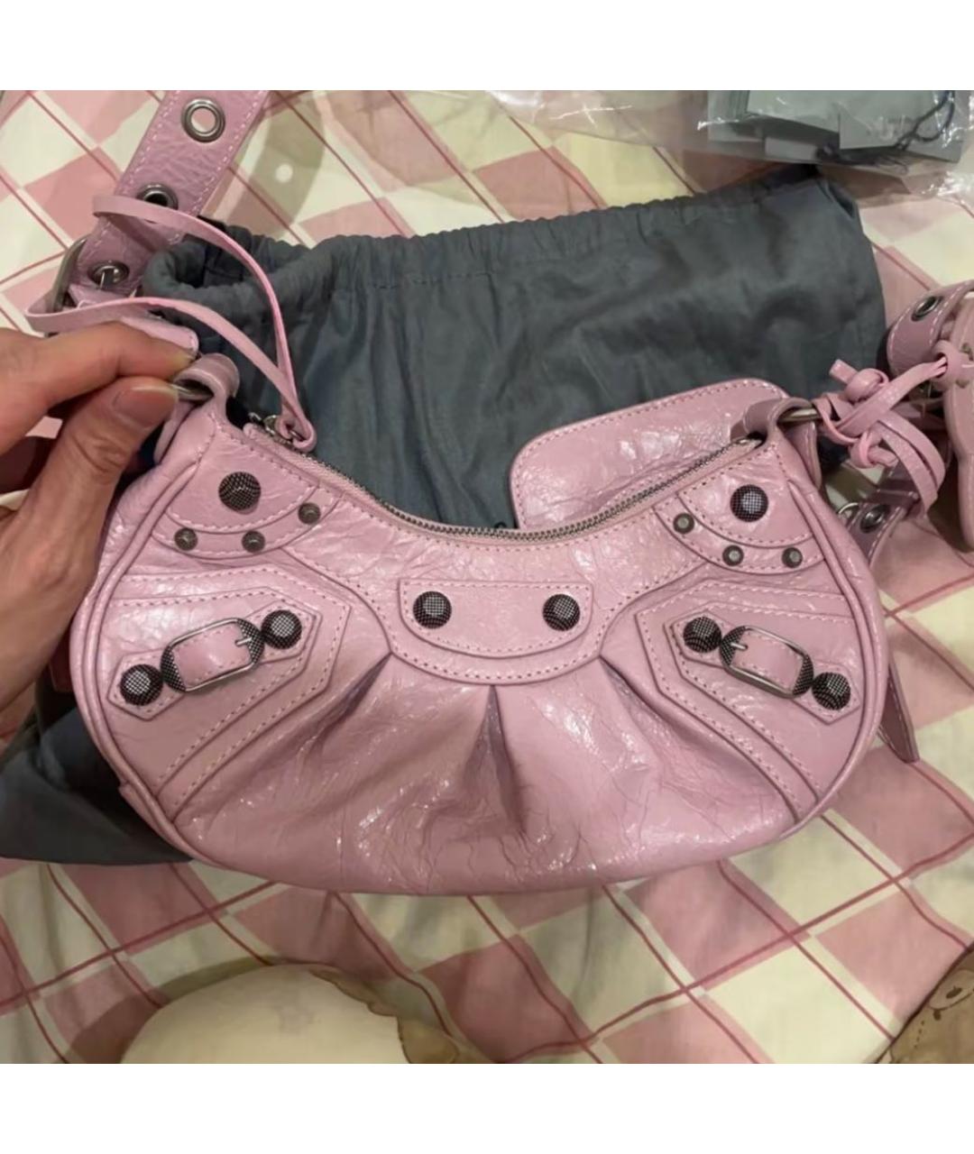 BALENCIAGA Розовая кожаная сумка через плечо, фото 4