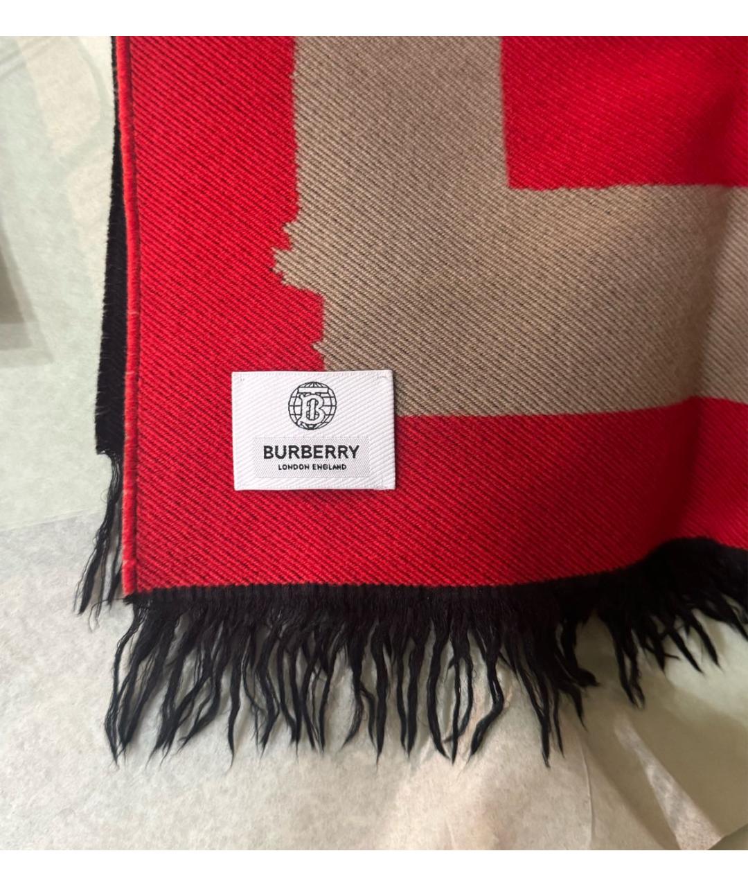 BURBERRY Бежевый шерстяной шарф, фото 3